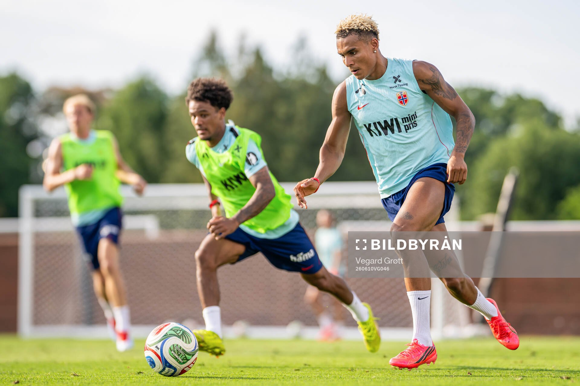 Antonio Nusa of the Norwegian national football team at an