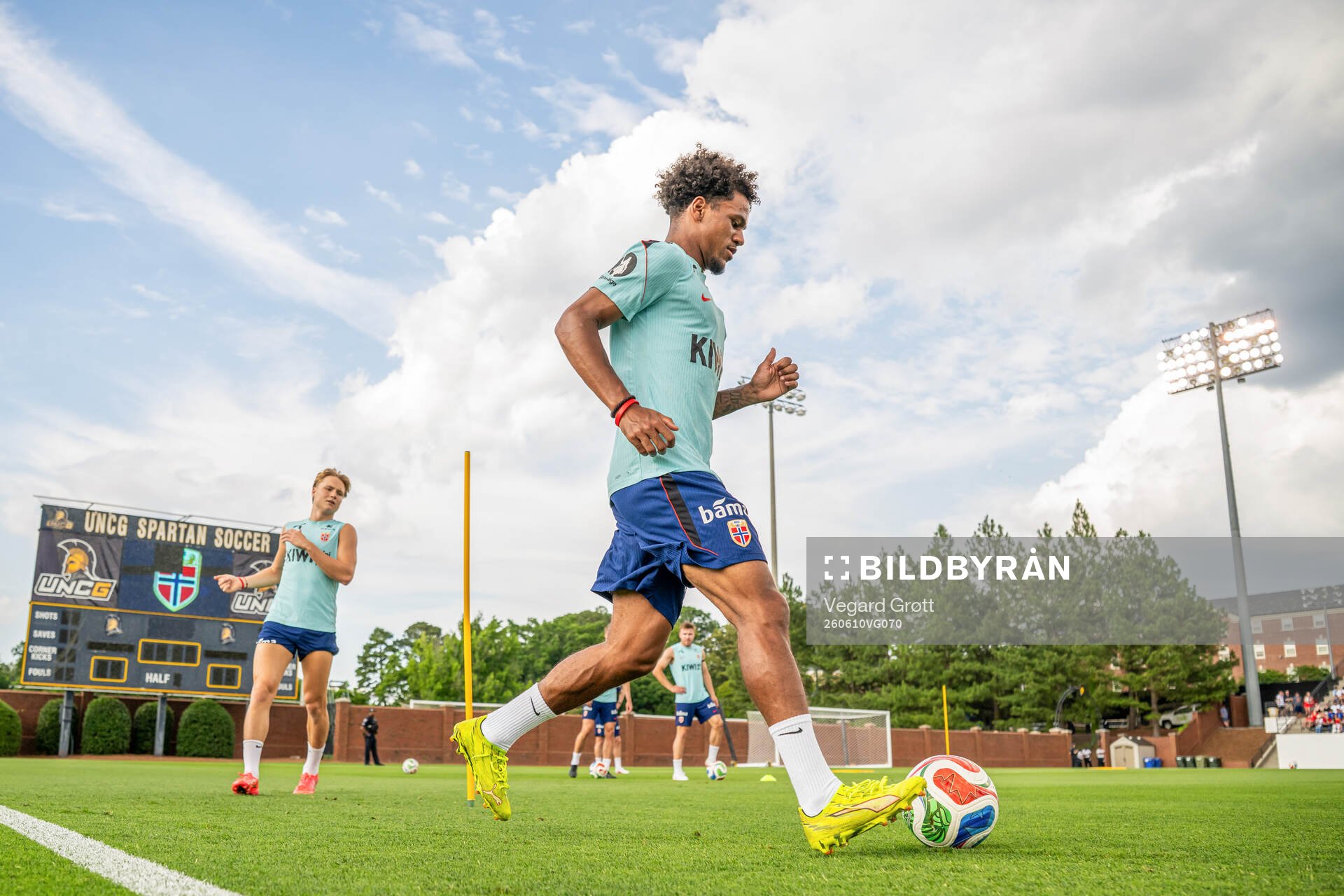 Oscar Bobb of the Norwegian national football team at an