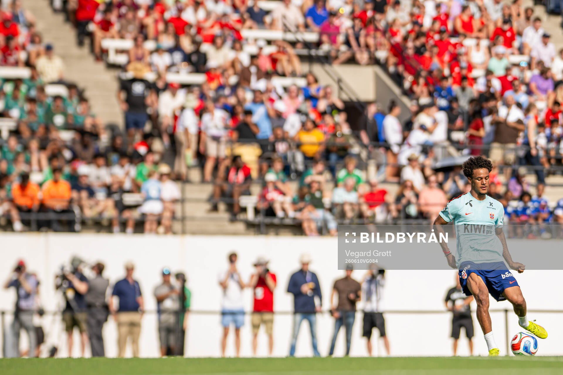 Oscar Bobb of the Norwegian national football team at an