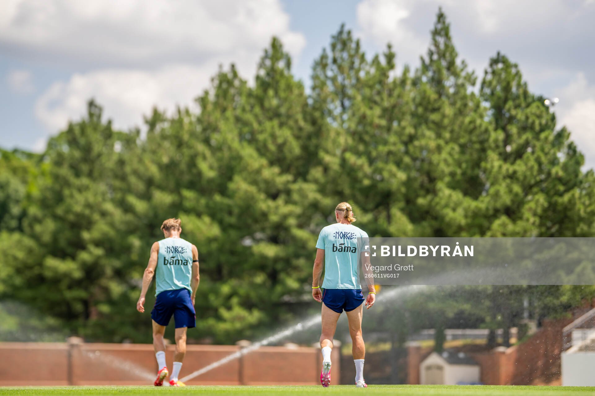 Martin Ødegaard and Erling Braut Haaland of the Norwegian