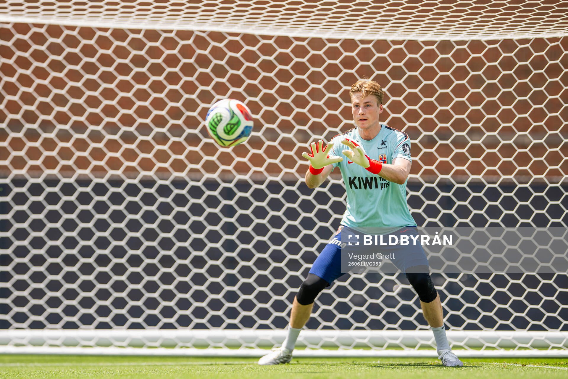 Goalkeeper Sander Tangvik of the Norwegian national