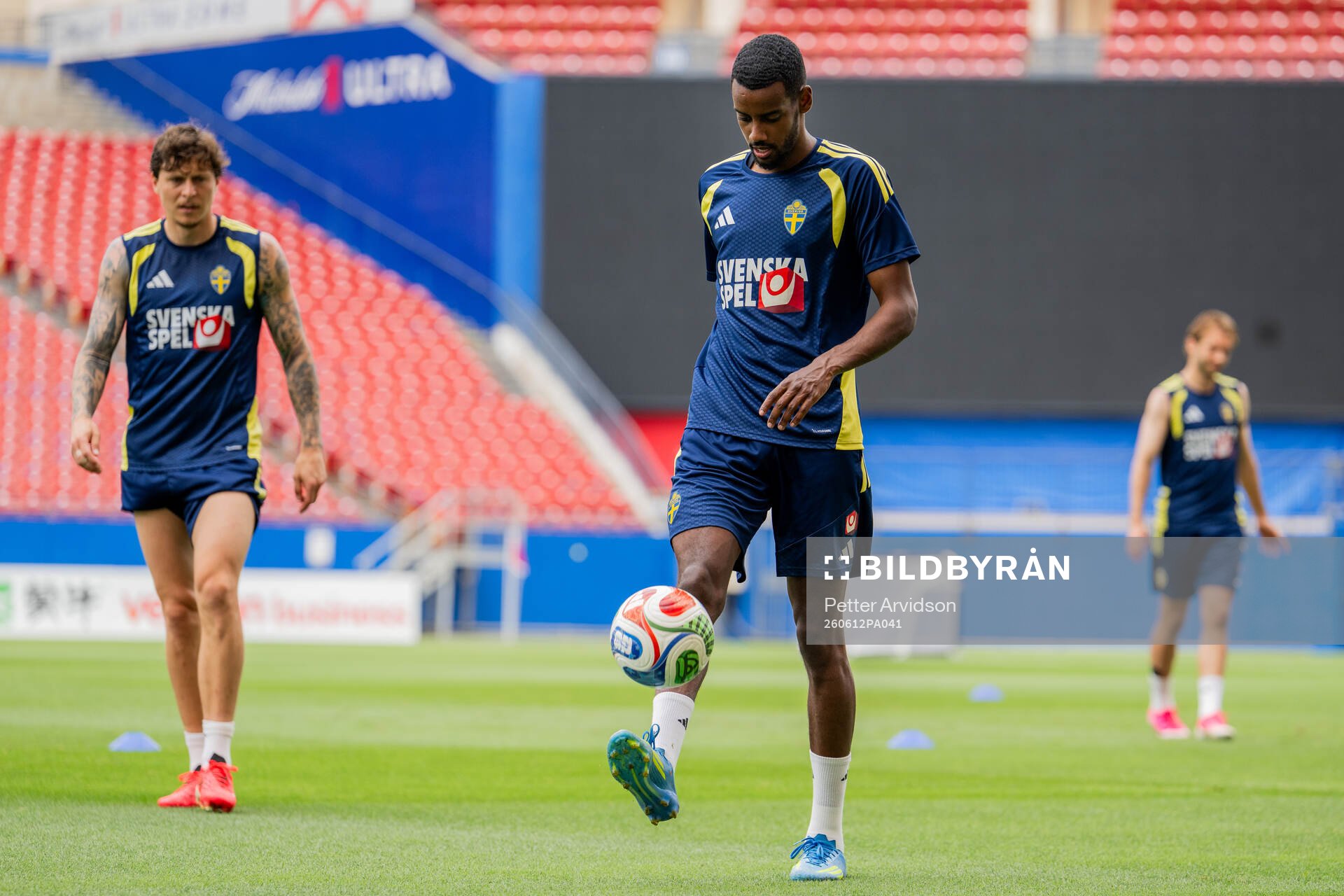 Alexander Isak of the Swedish national football team at a