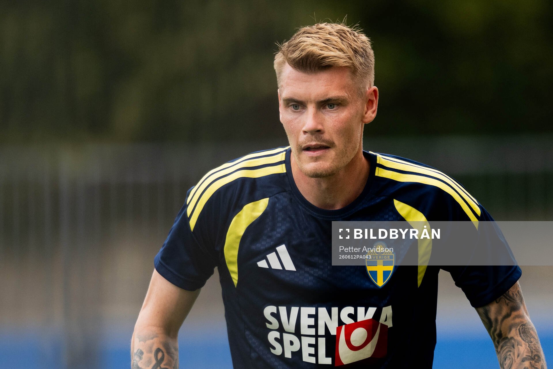 Eric Smith of the Swedish national football team at a