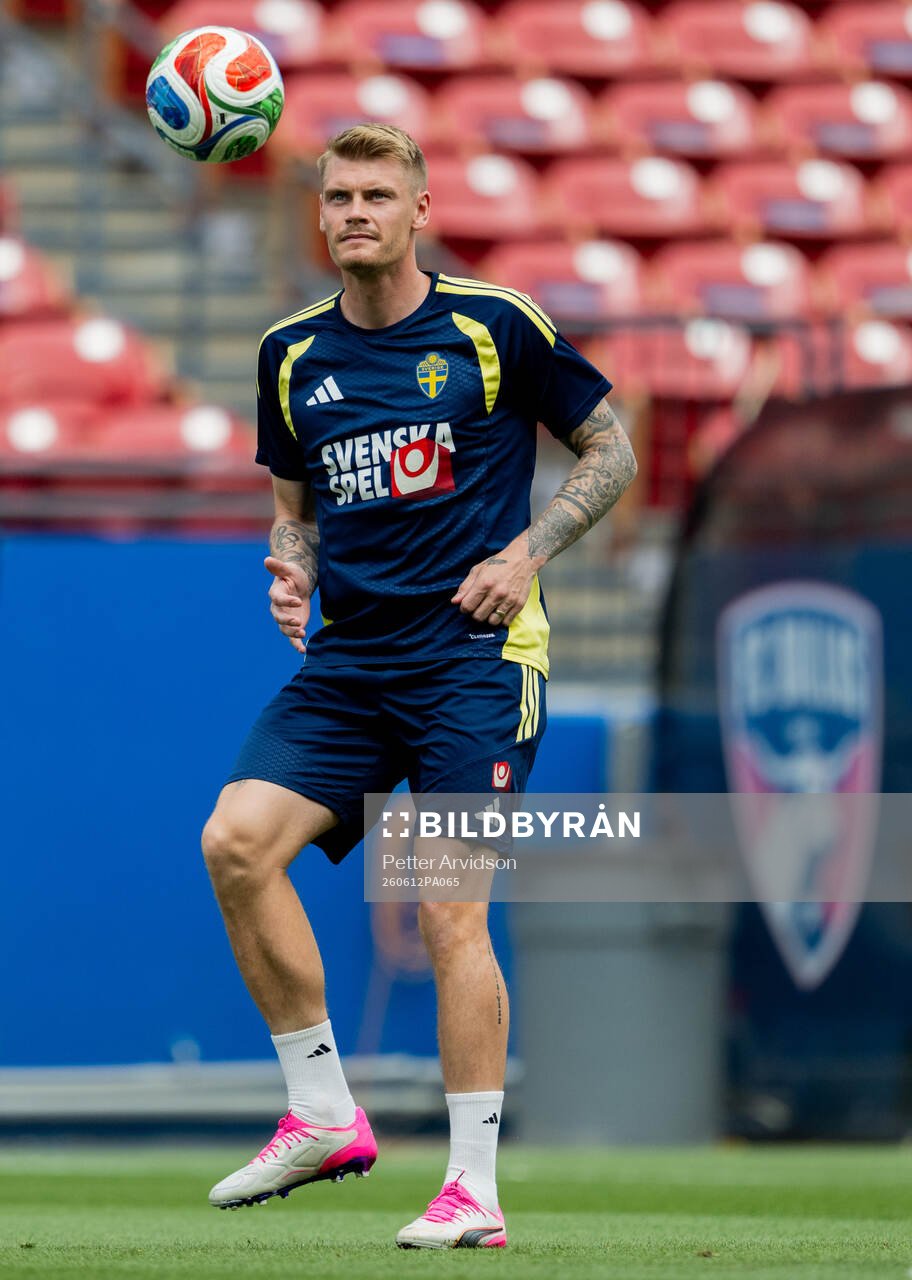 Eric Smith of the Swedish national football team at a