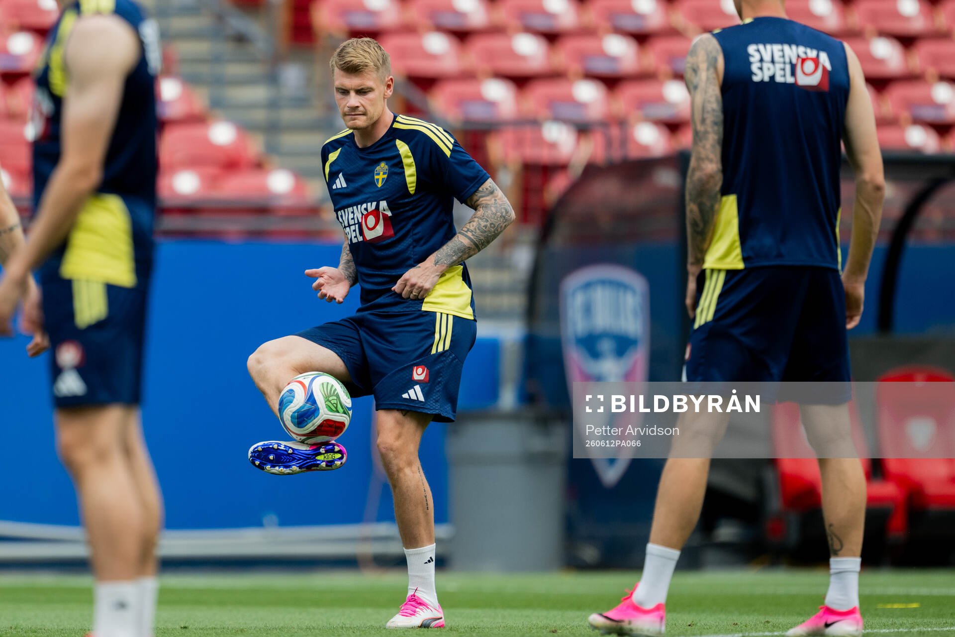 Eric Smith of the Swedish national football team at a