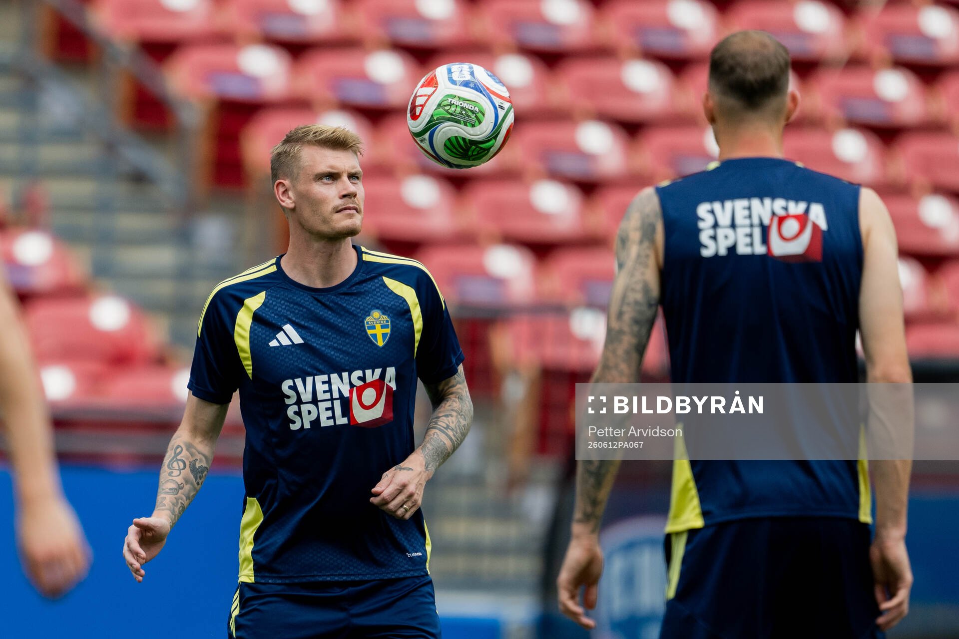 Eric Smith of the Swedish national football team at a