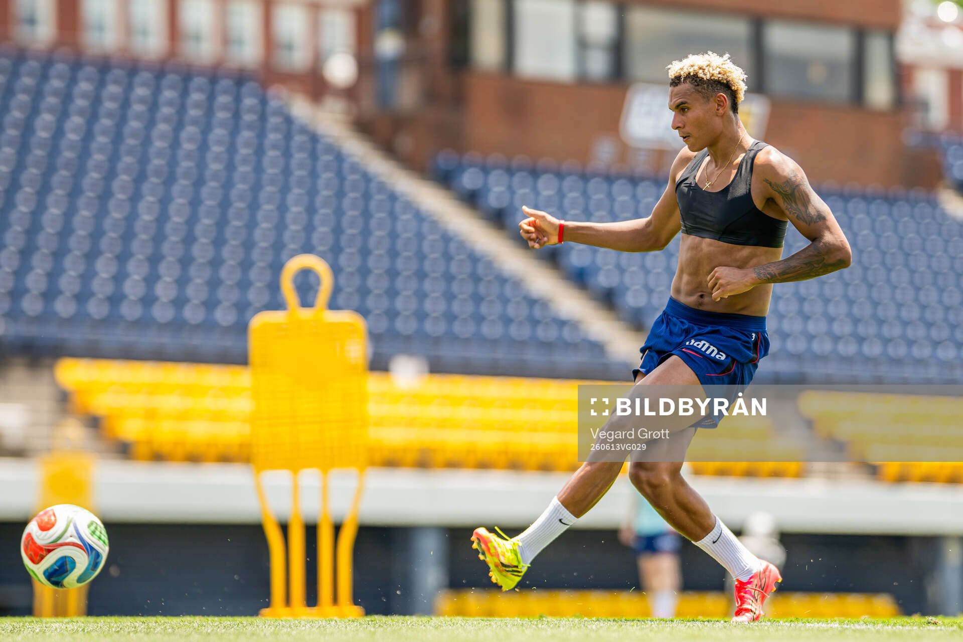 Antonio Nusa of the Norwegian national football team at a