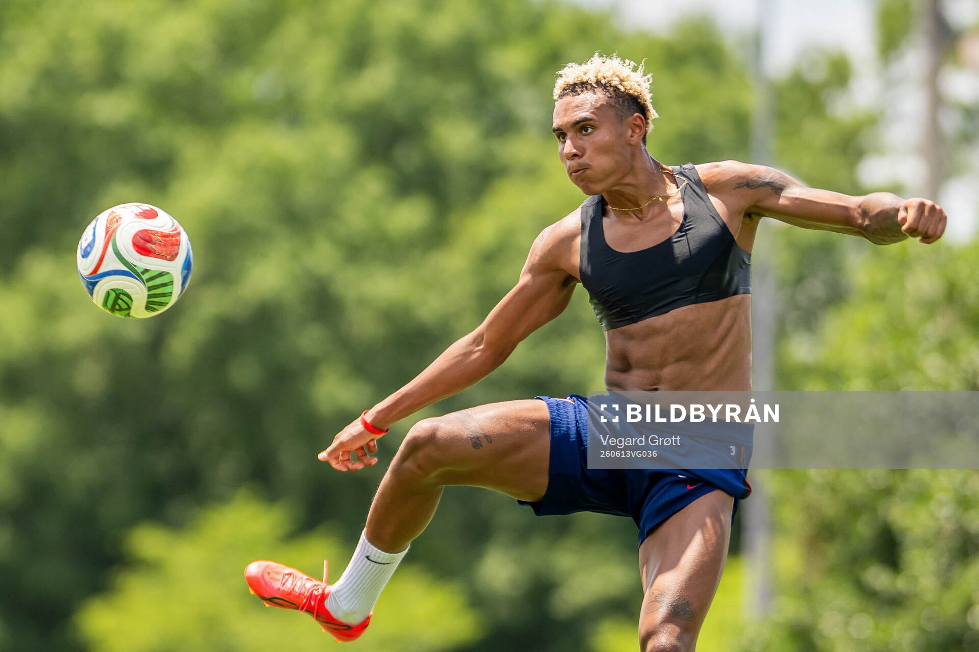Antonio Nusa of the Norwegian national football team at a