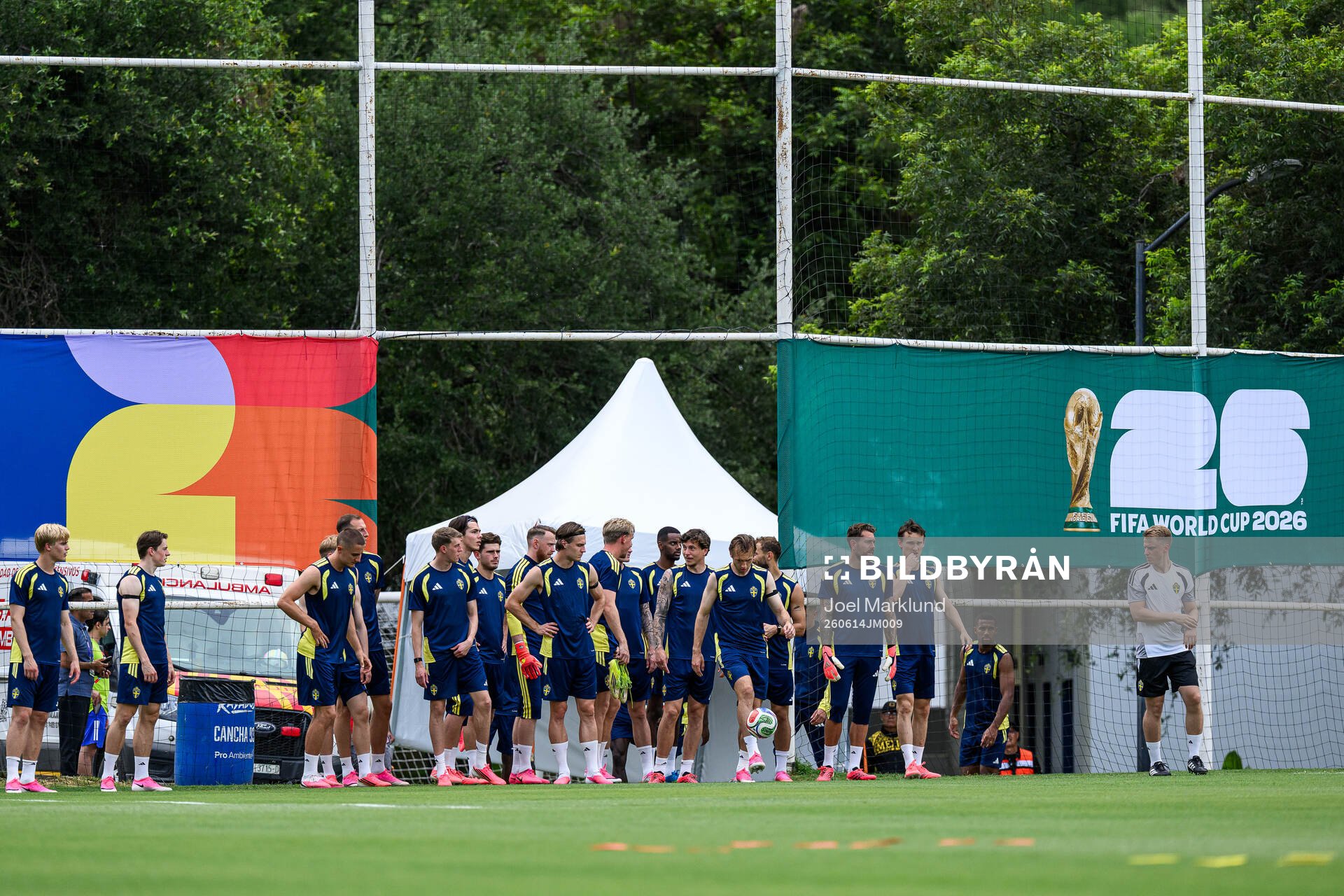 Players of the Swedish national football team at a training
