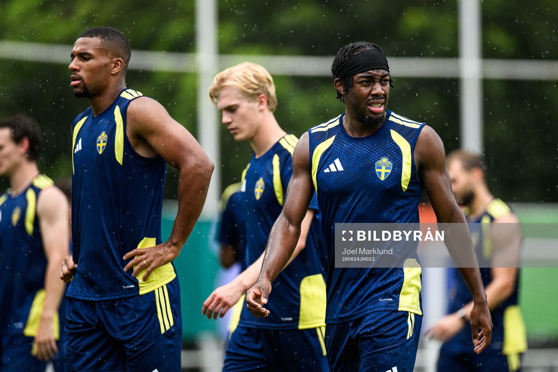 Isak Hien, Lucas Bergvall and Anthony Elanga  of the