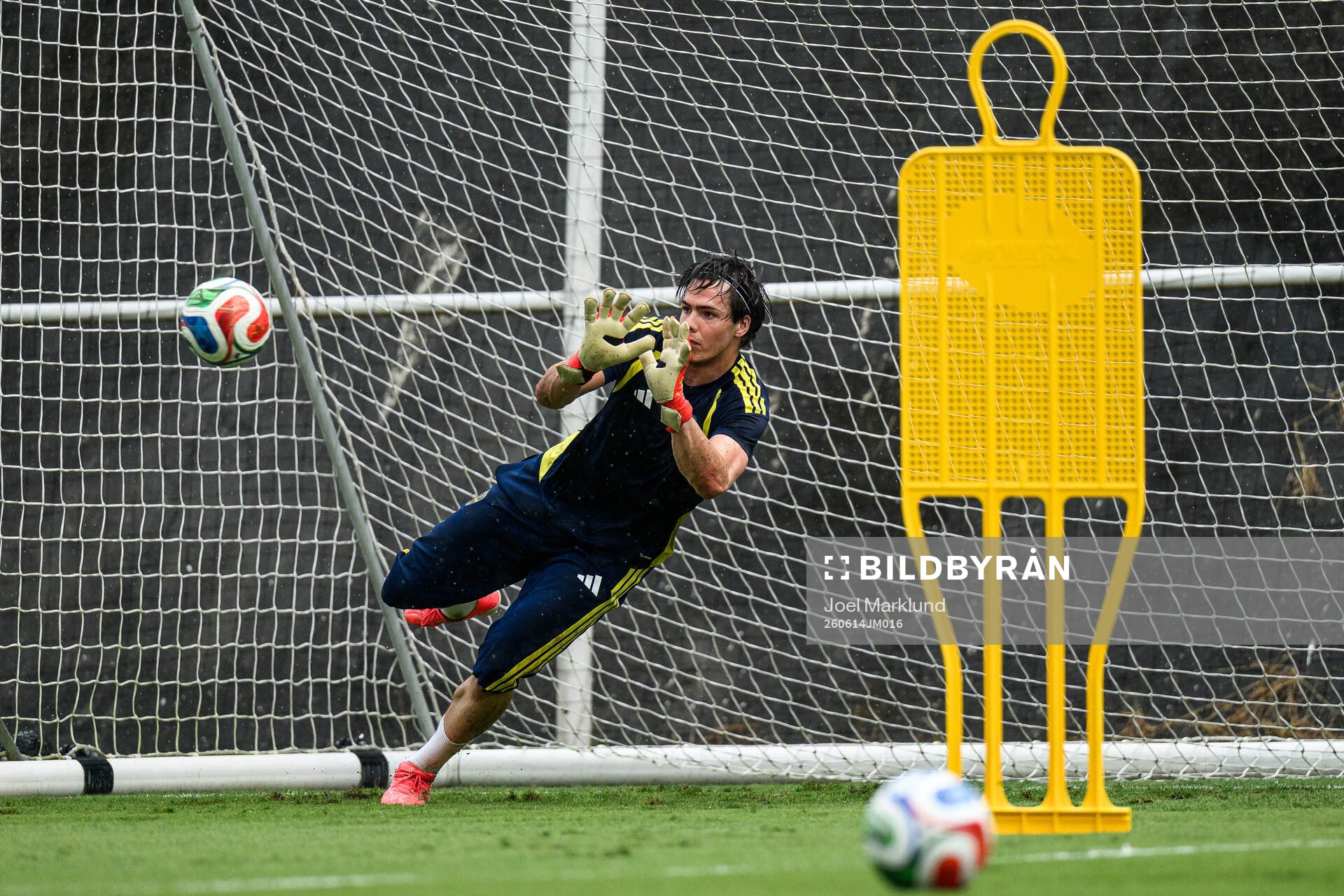Goalkeeper Jacob Widell Zetterström of the Swedish
