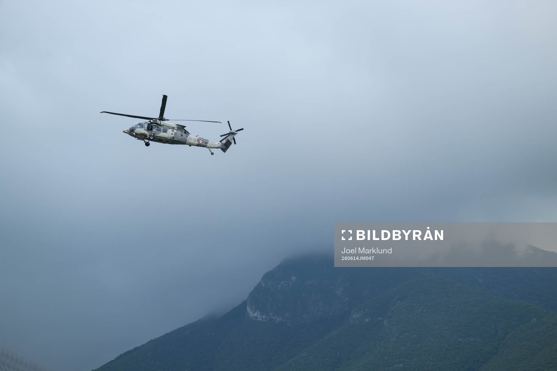 A helicopter hover outside of Estadio Monterrey