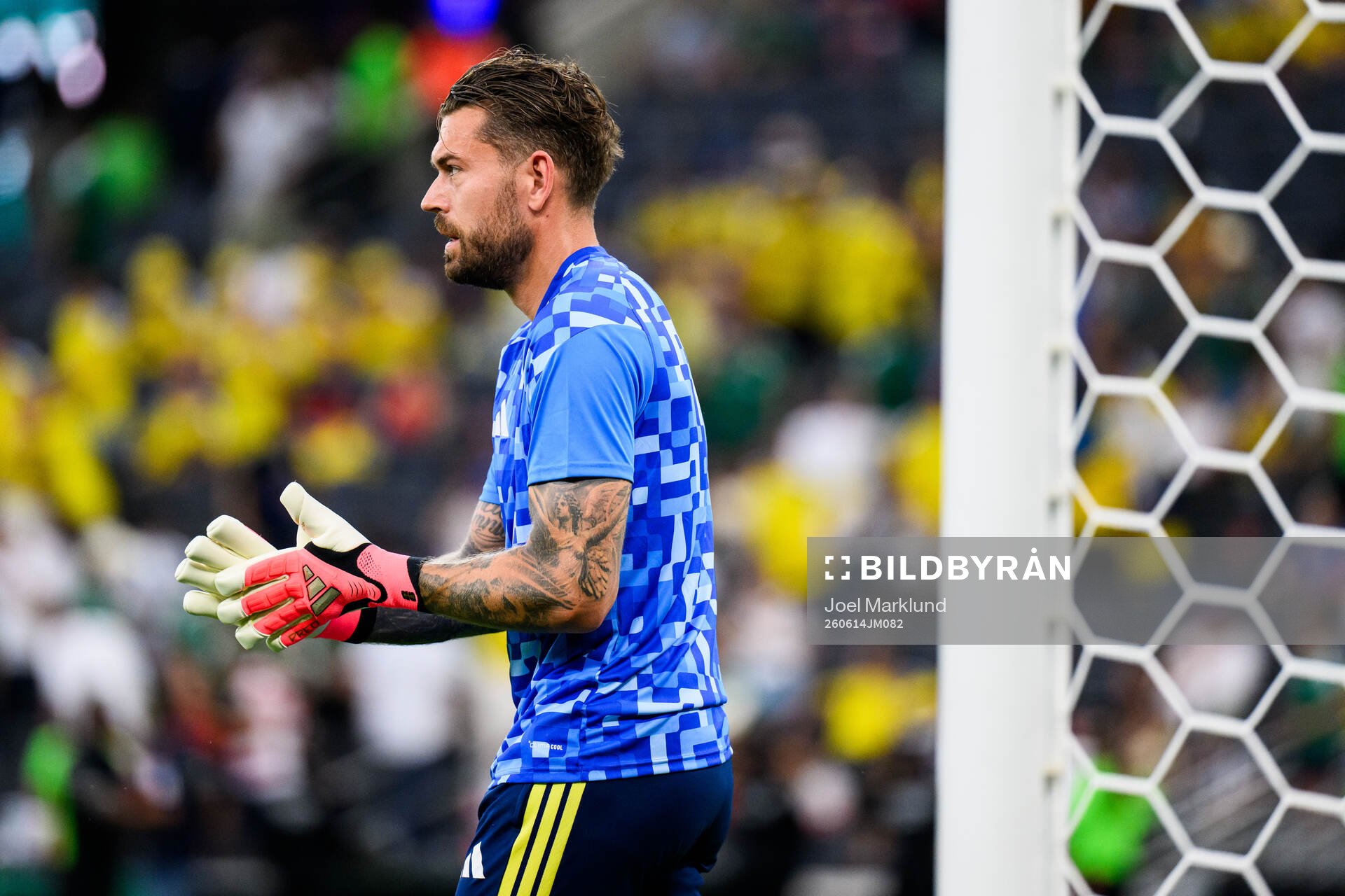 goalkeeper Kristoffer Nordfeldt of Sweden