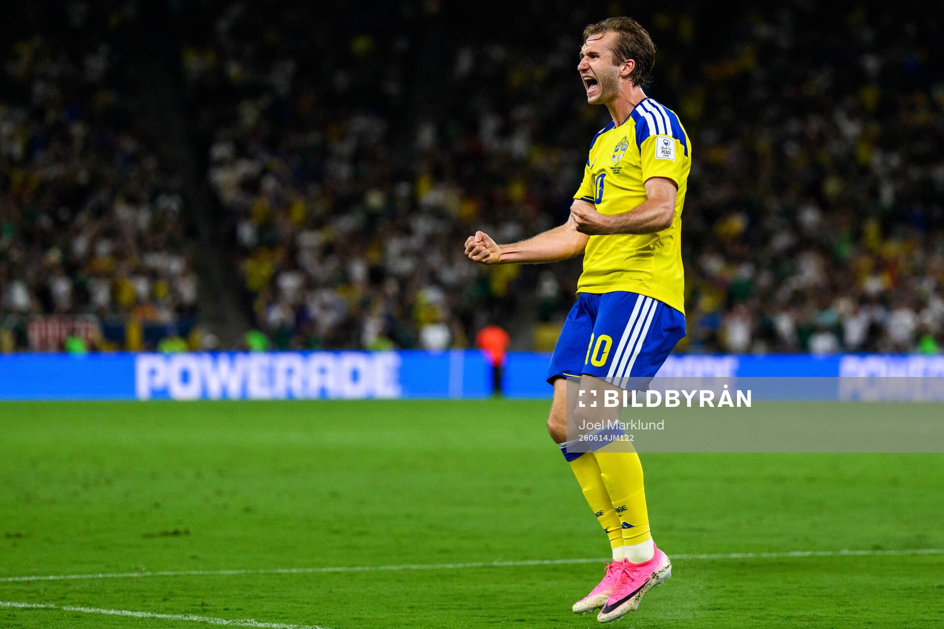 Benjamin Nygren of Sweden celebrates