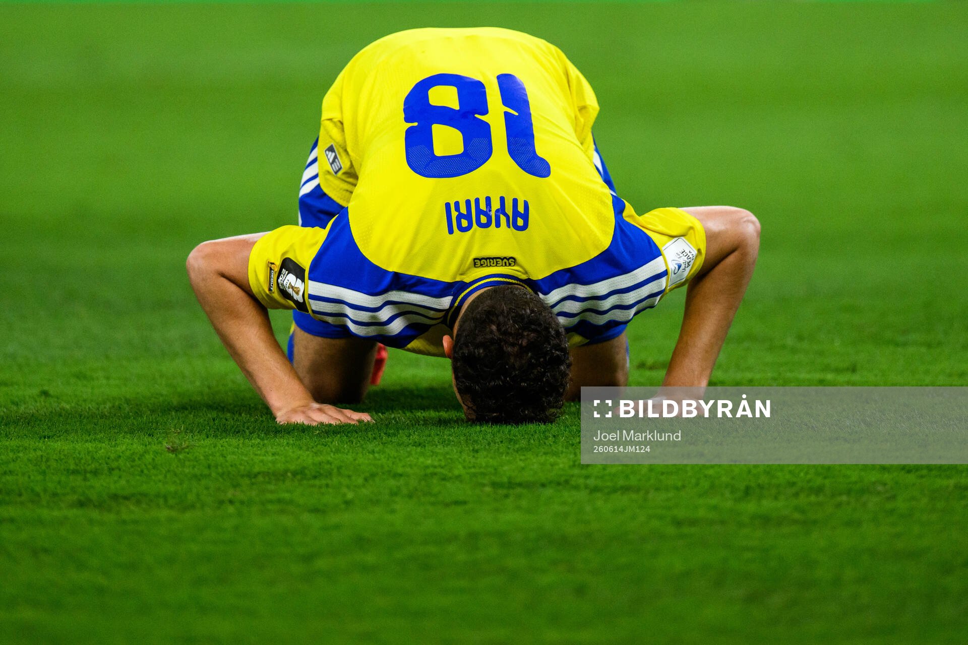 Yasin Ayari of Sweden celebrates