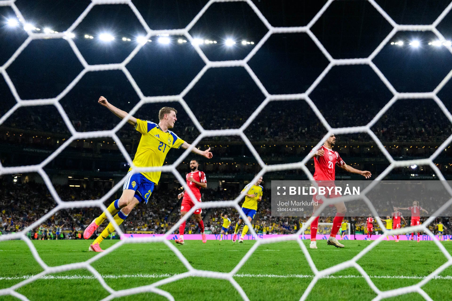 Alexander Bernhardsson of Sweden celebrates as Alexander