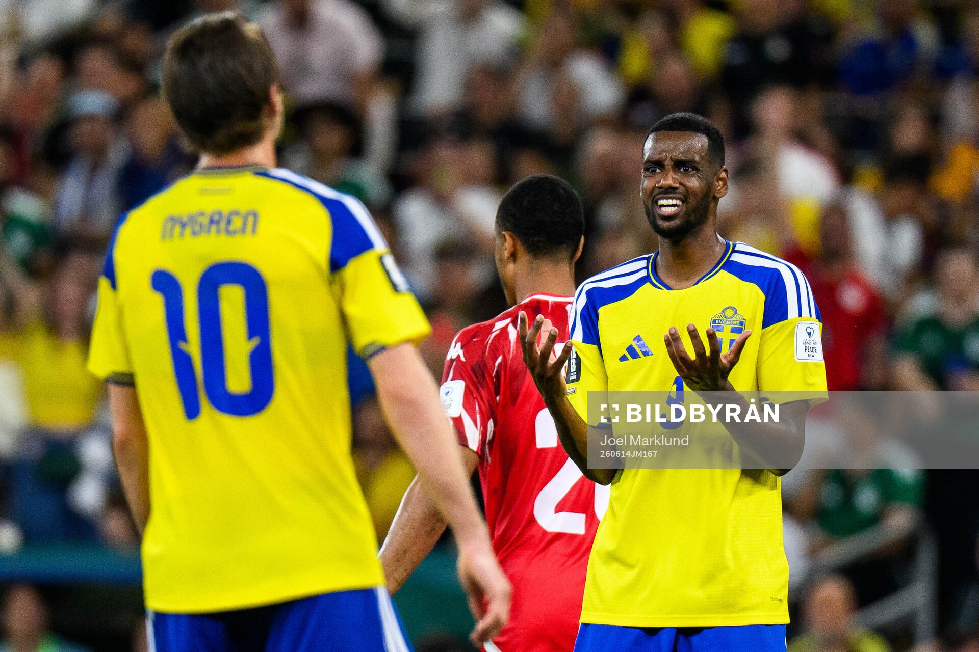 Alexander Isak of Sweden looks dejected