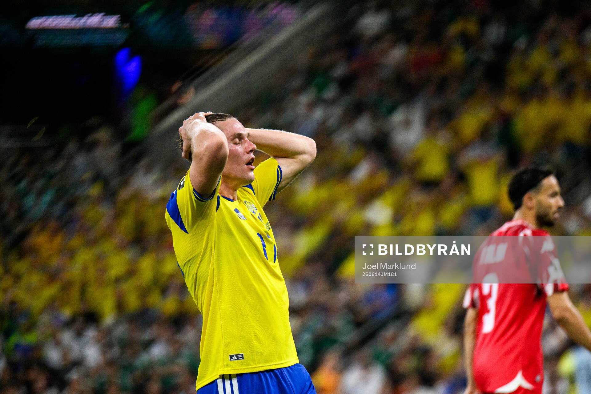 Viktor Gyökeres of Sweden reacts