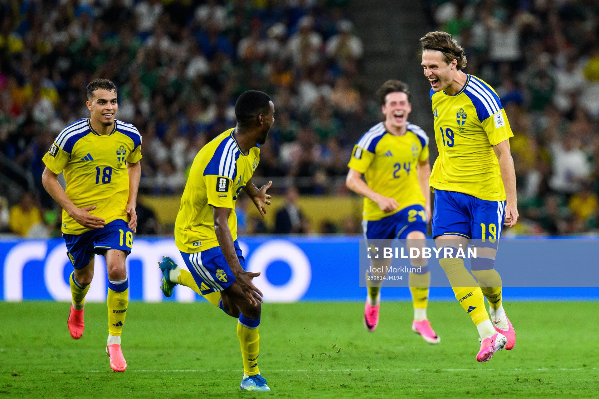 Yasin Ayari, Alexander Isak, Elliot Stroud and Mattias