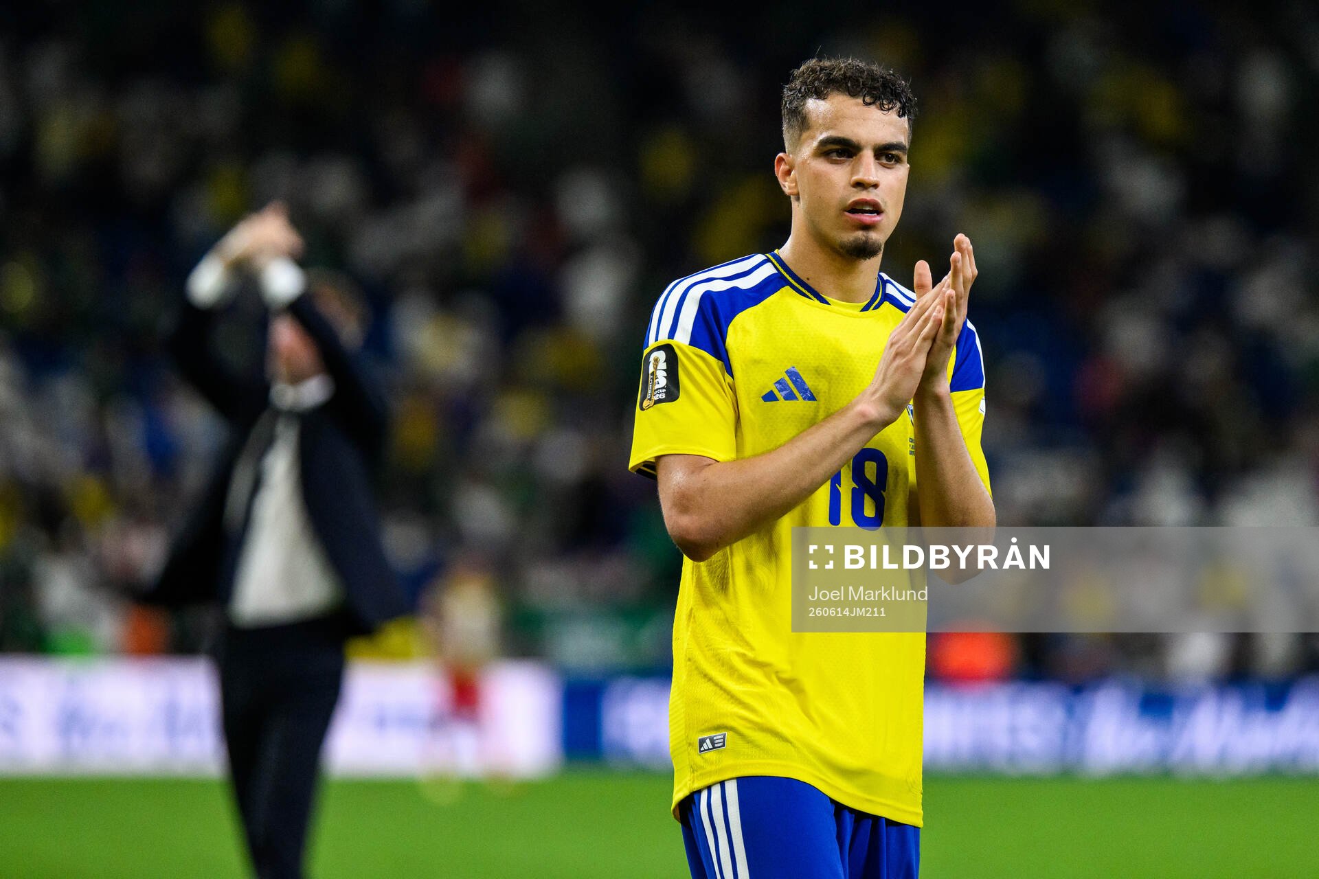 Yasin Ayari of Sweden celebrates