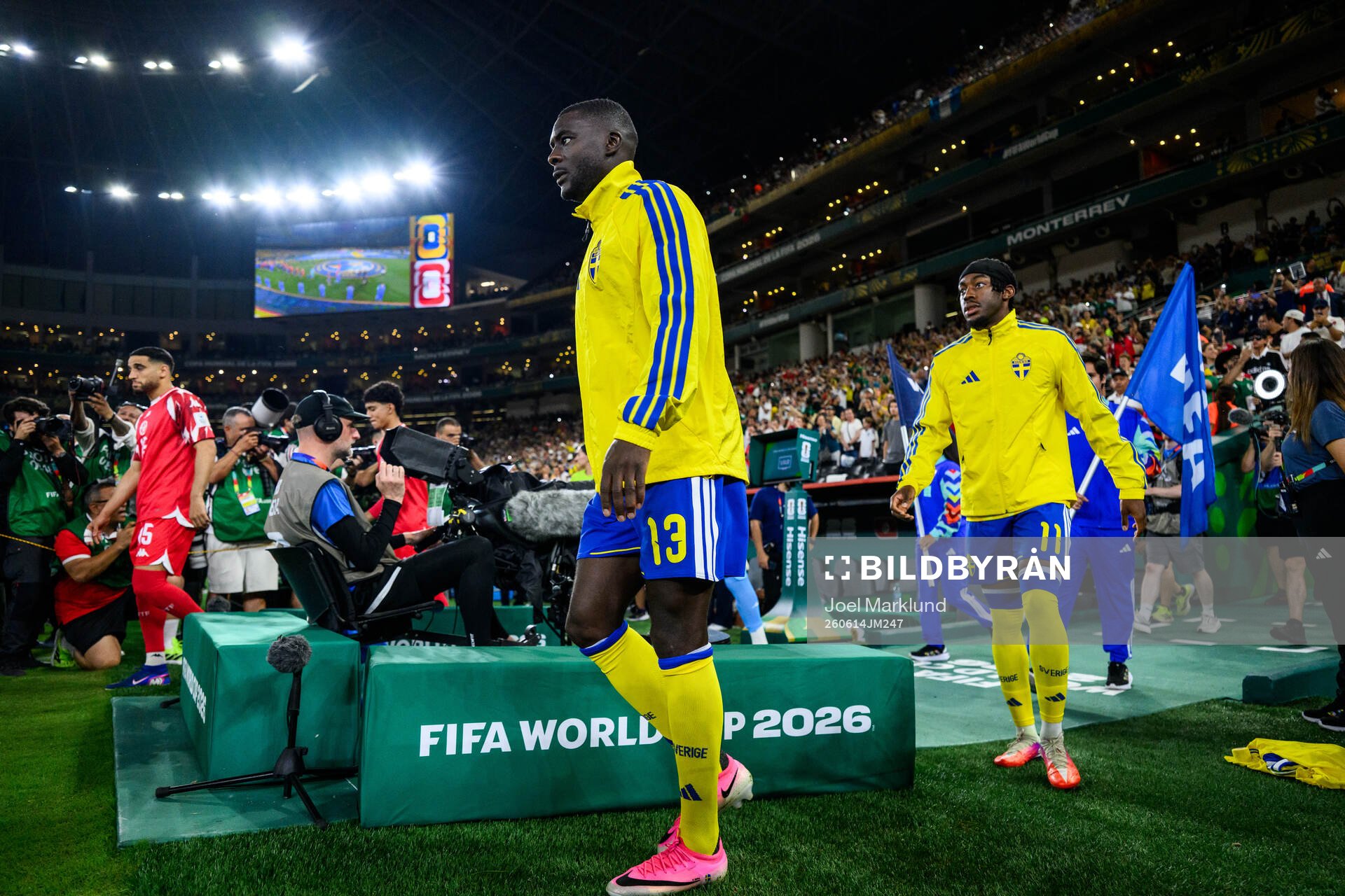 Ken Sema and Anthony Elanga of Sweden