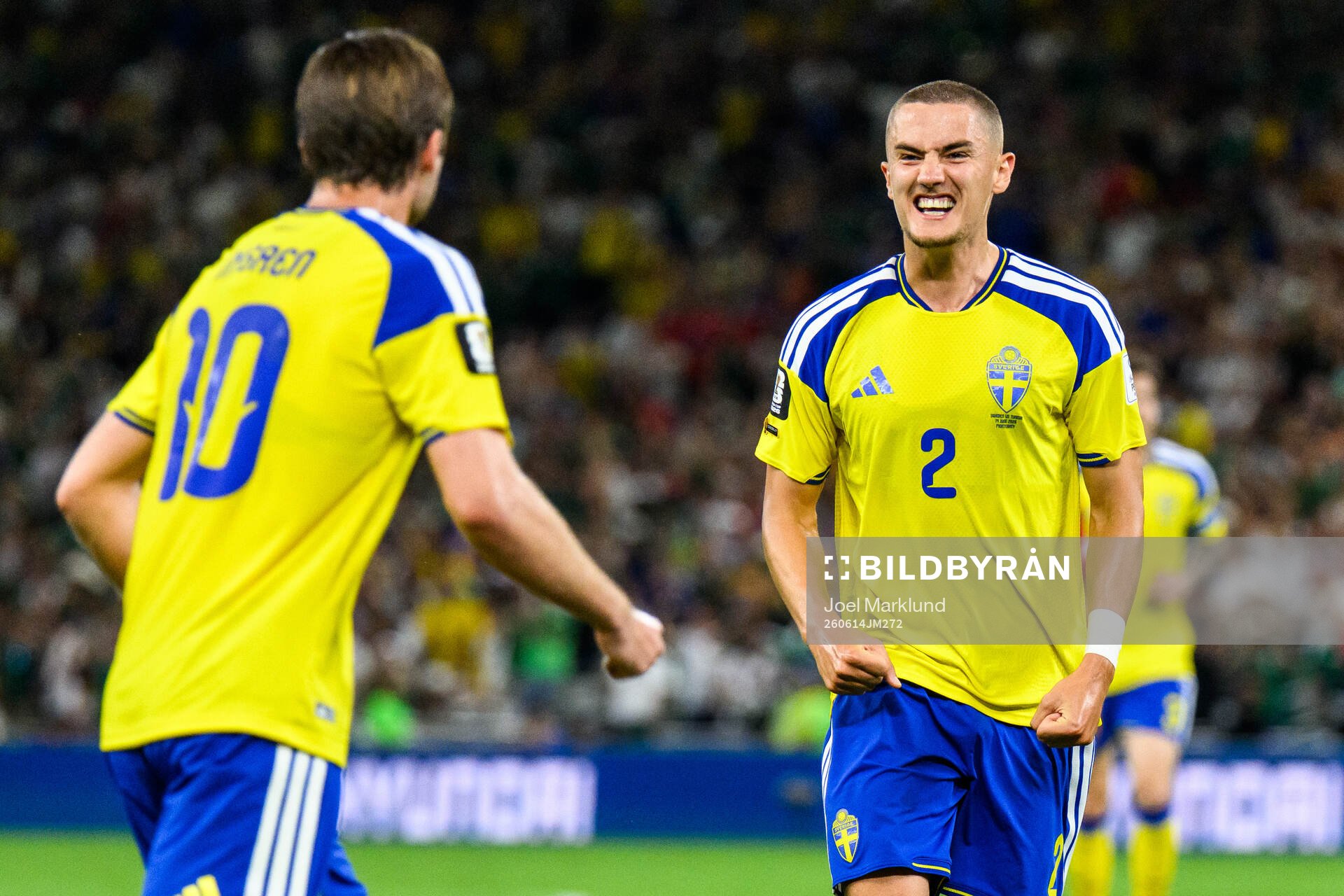 Benjamin Nygren and Gustaf Lagerbielke of Sweden celebrate