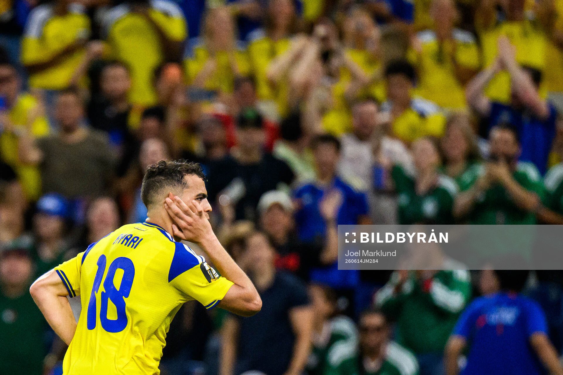 Yasin Ayari of Sweden celebrates