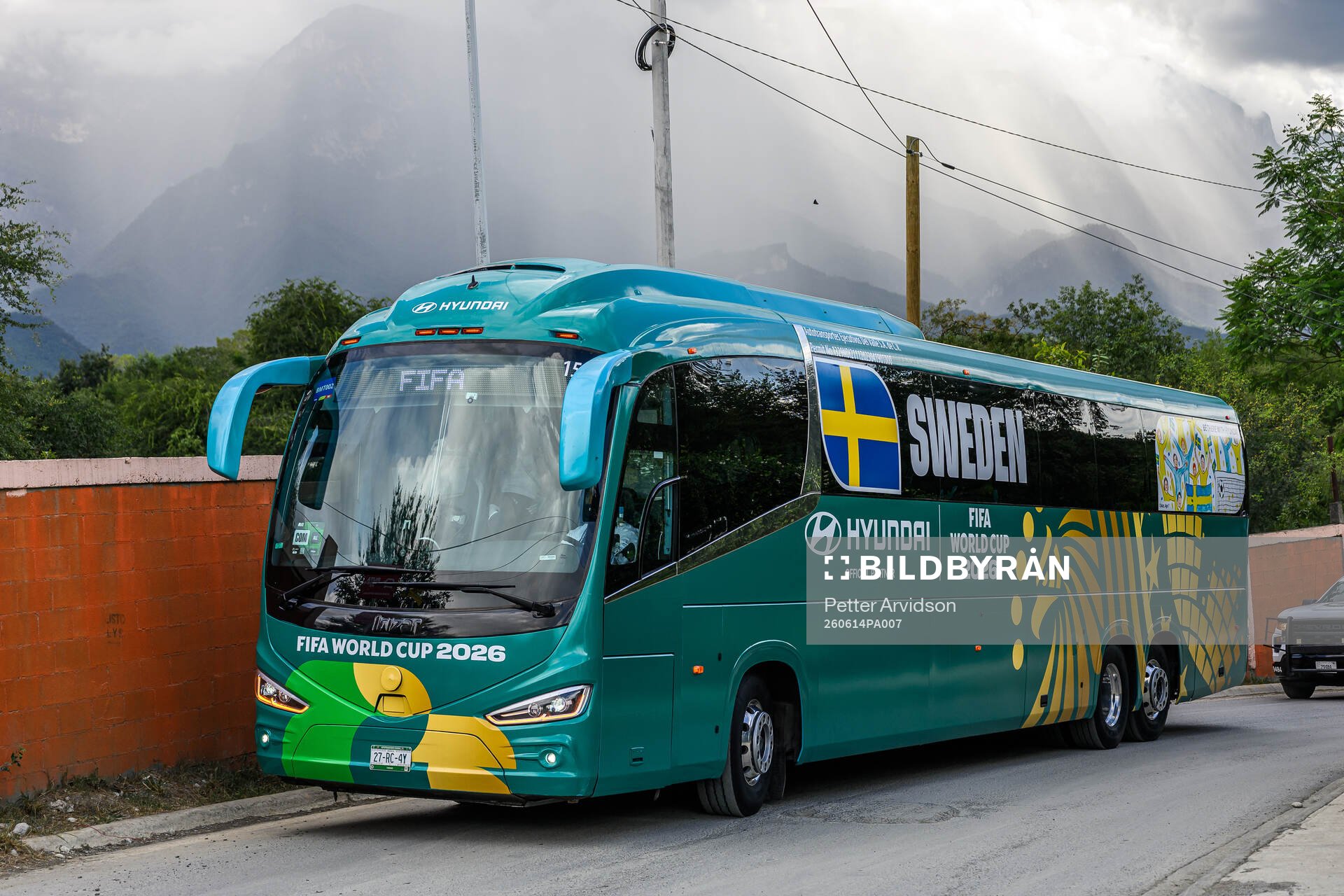 The Swedish national football team players bus