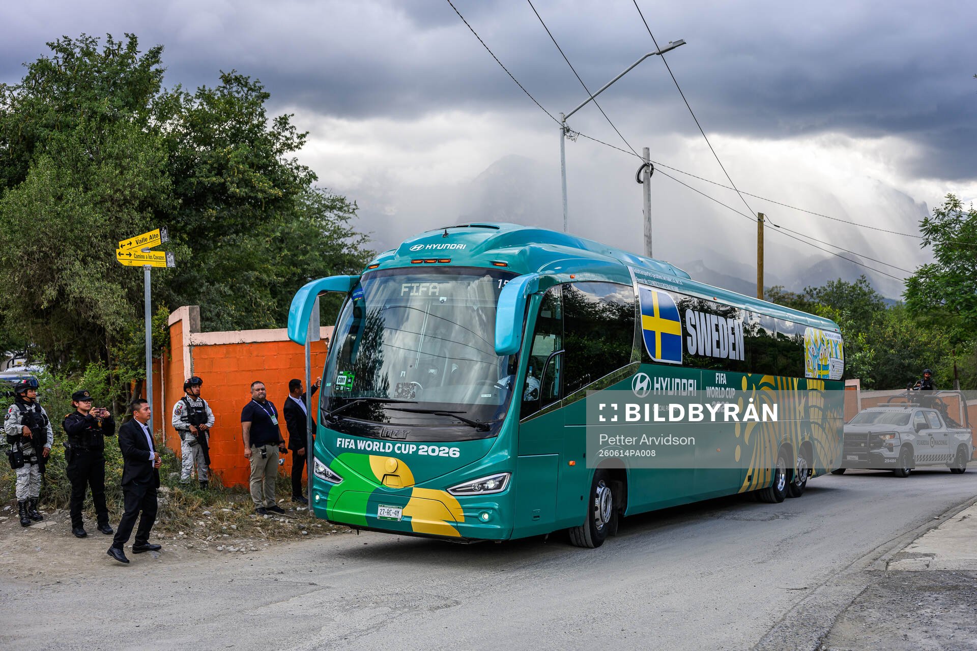 The Swedish national football team players bus