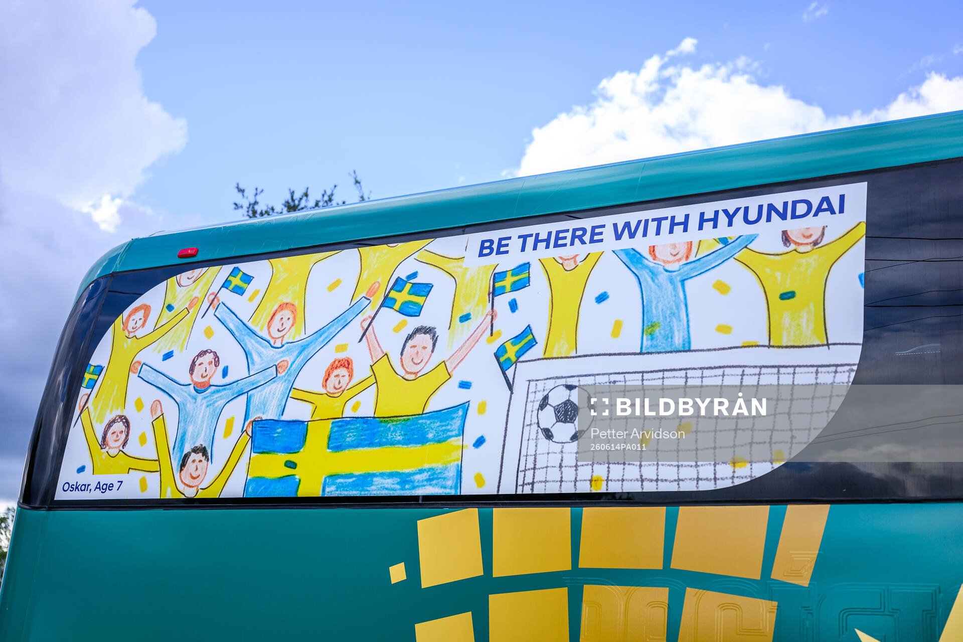 The Swedish national football team players bus