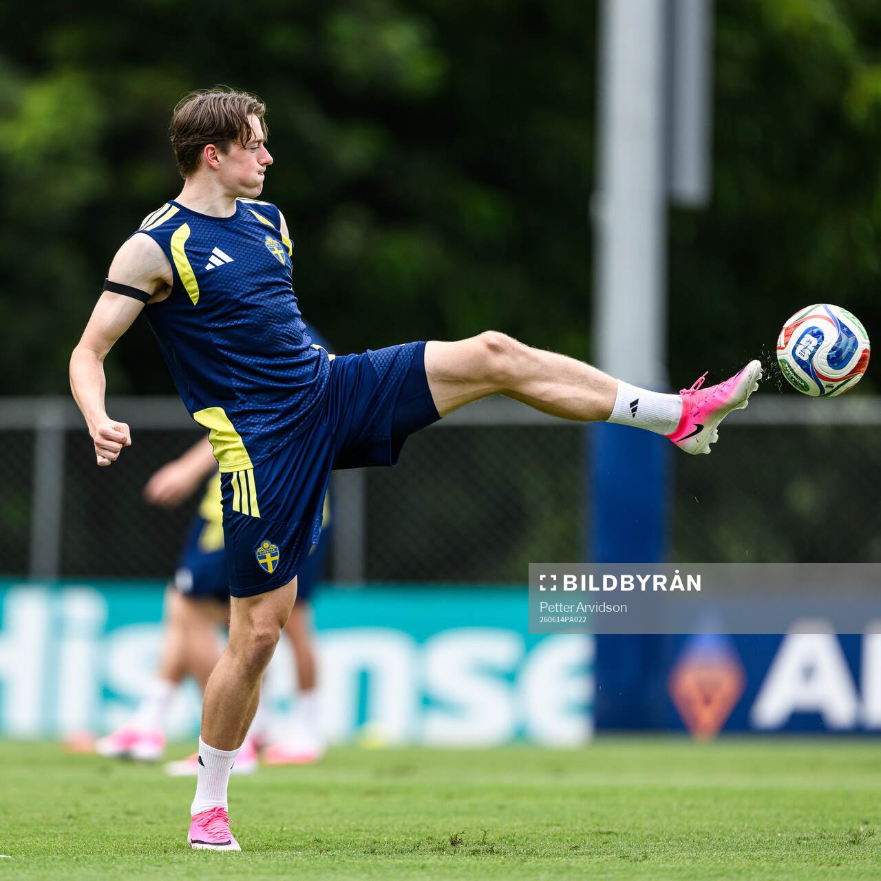 Elliot Stroud of the Swedish national football team at a