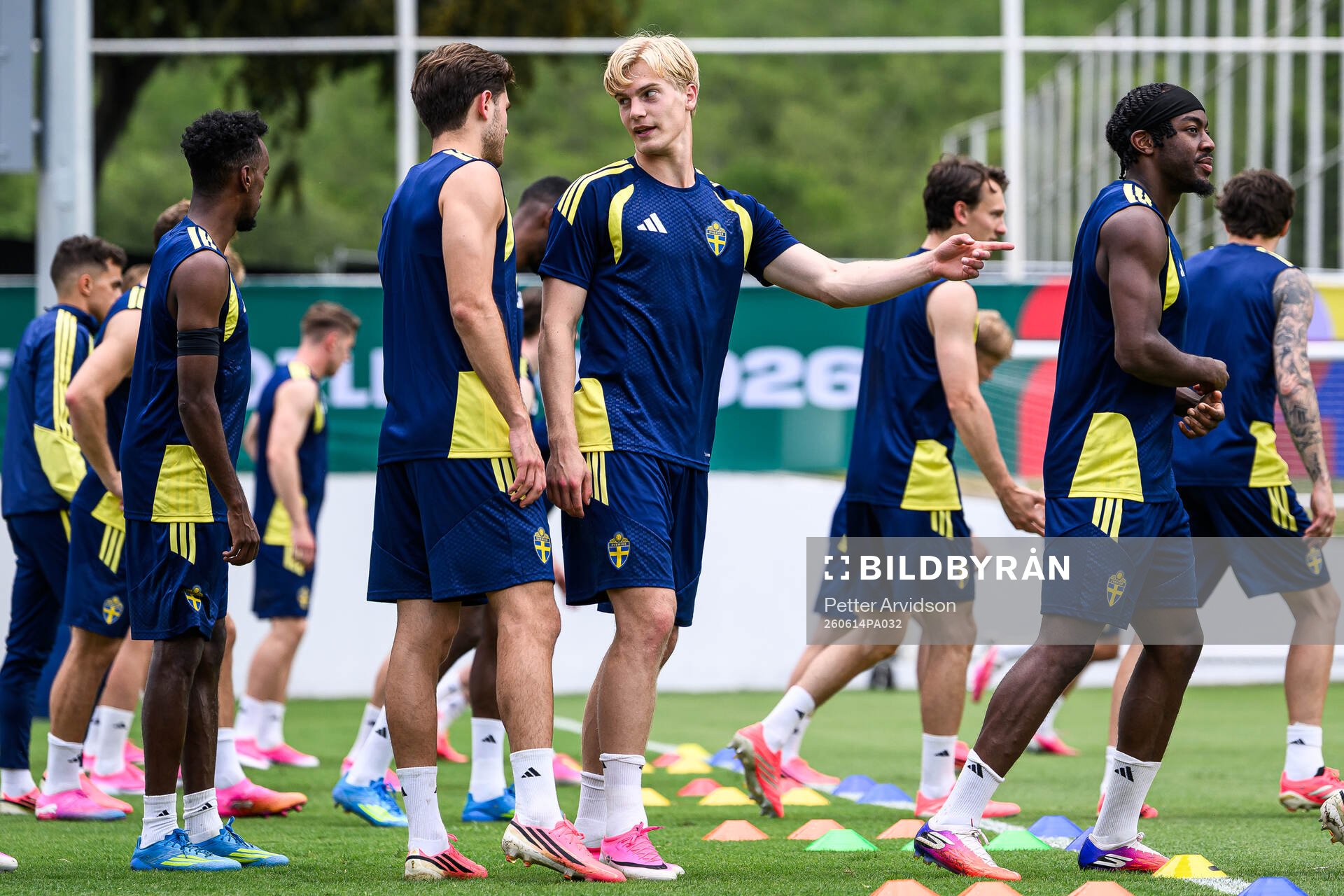 Lucas Bergvall of the Swedish national football team at a