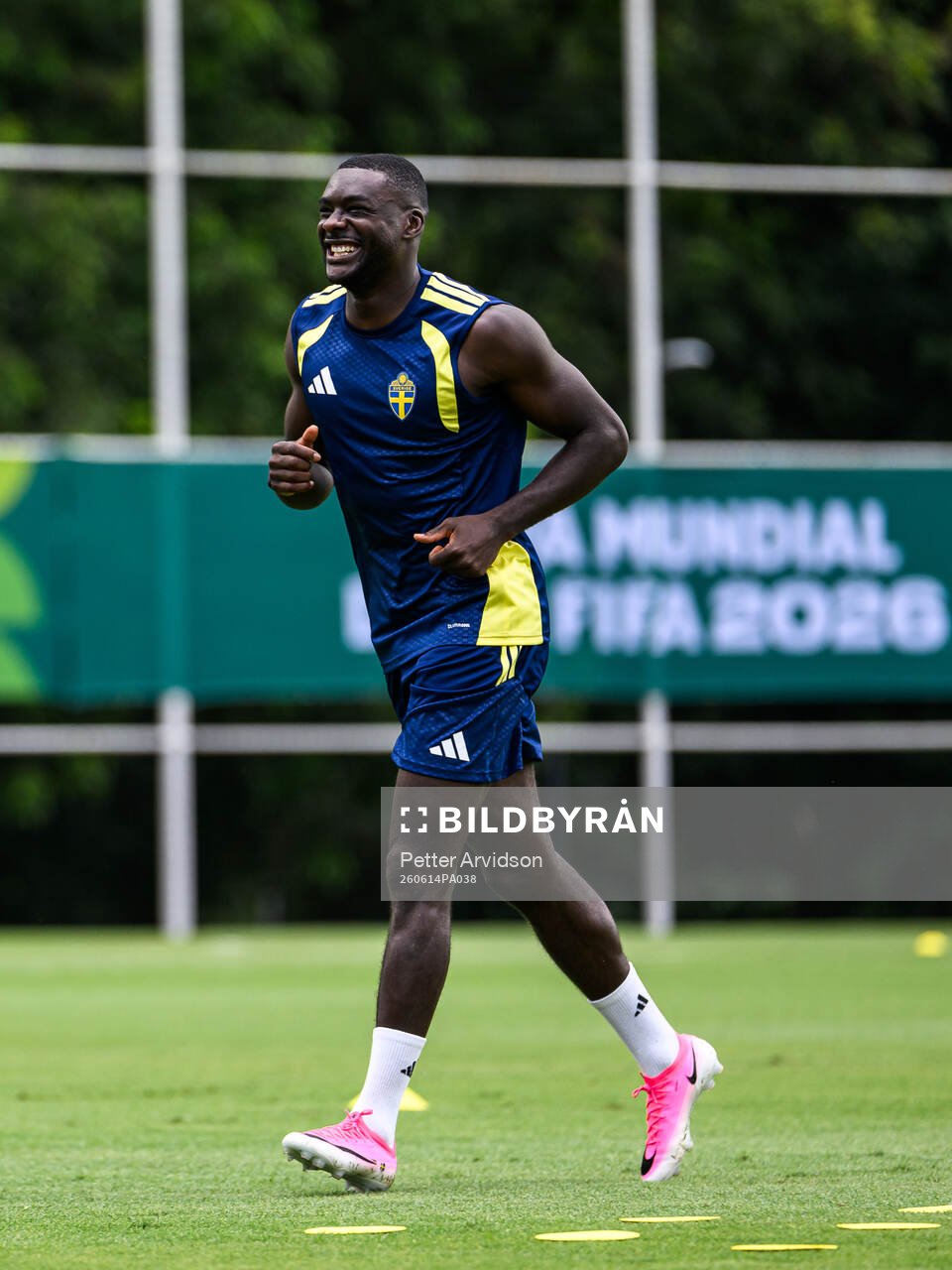 of the Swedish national football team at a training session