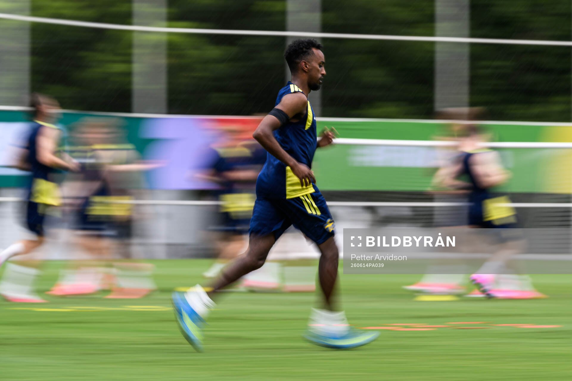 of the Swedish national football team at a training session