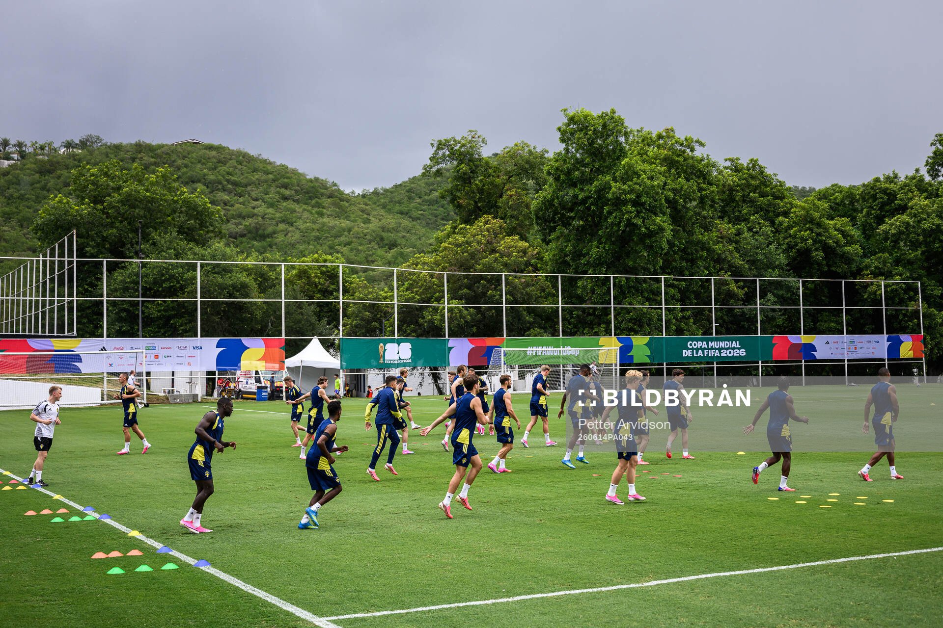 Players of the Swedish national football team at a training