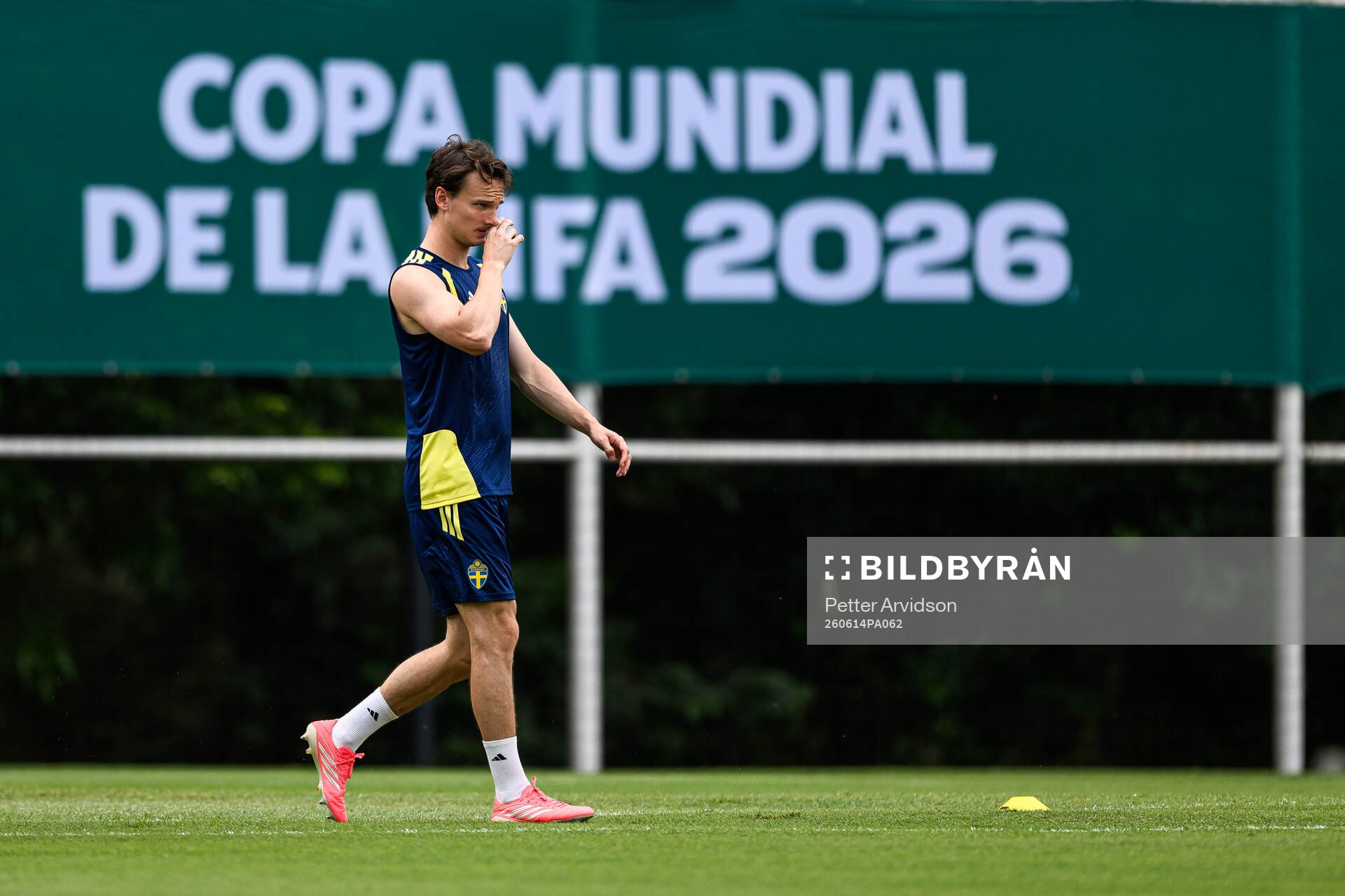 Hjalmar Ekdahl of the Swedish national football team at a