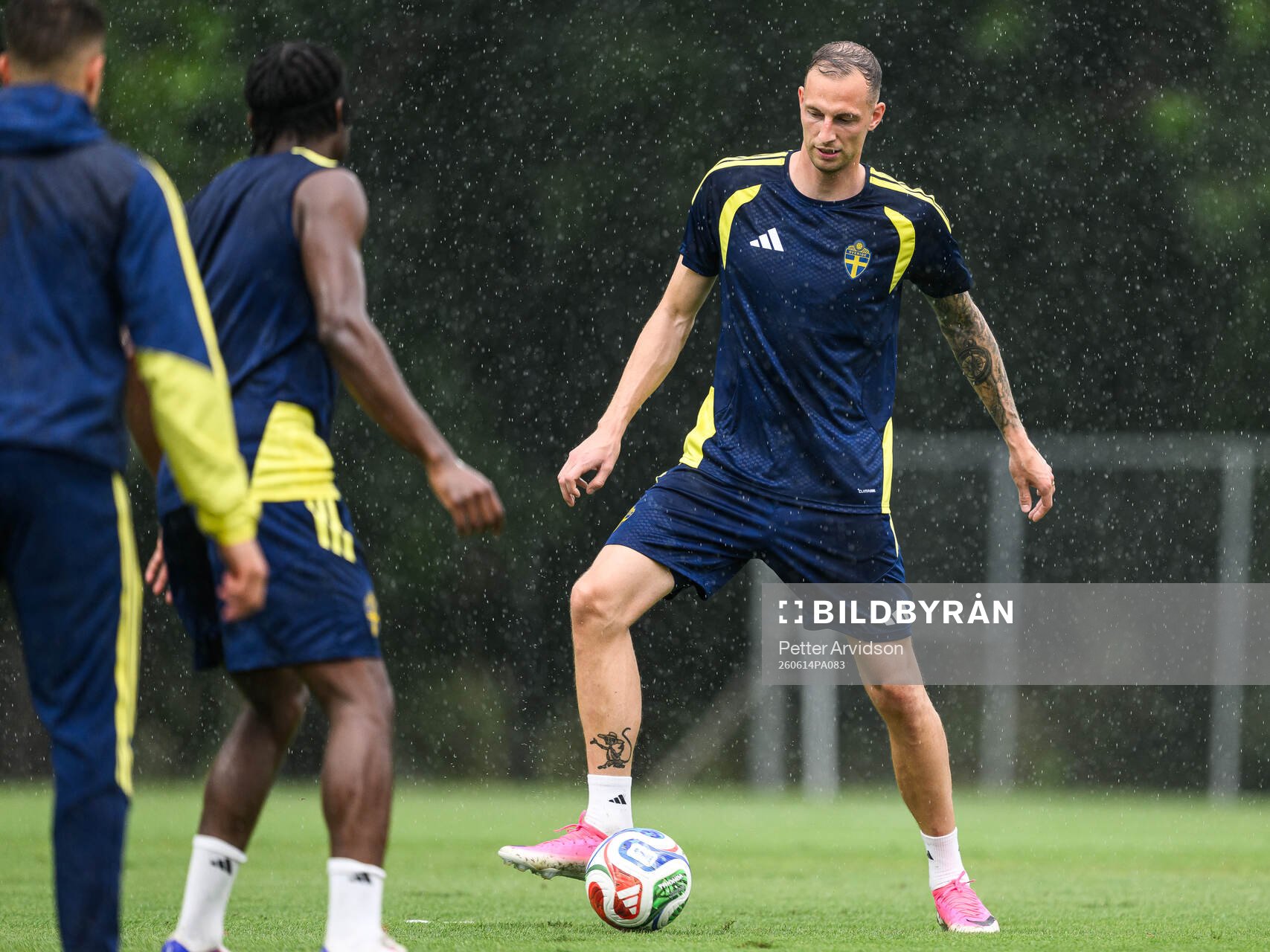 Gustaf Nilsson of the Swedish national football team at a