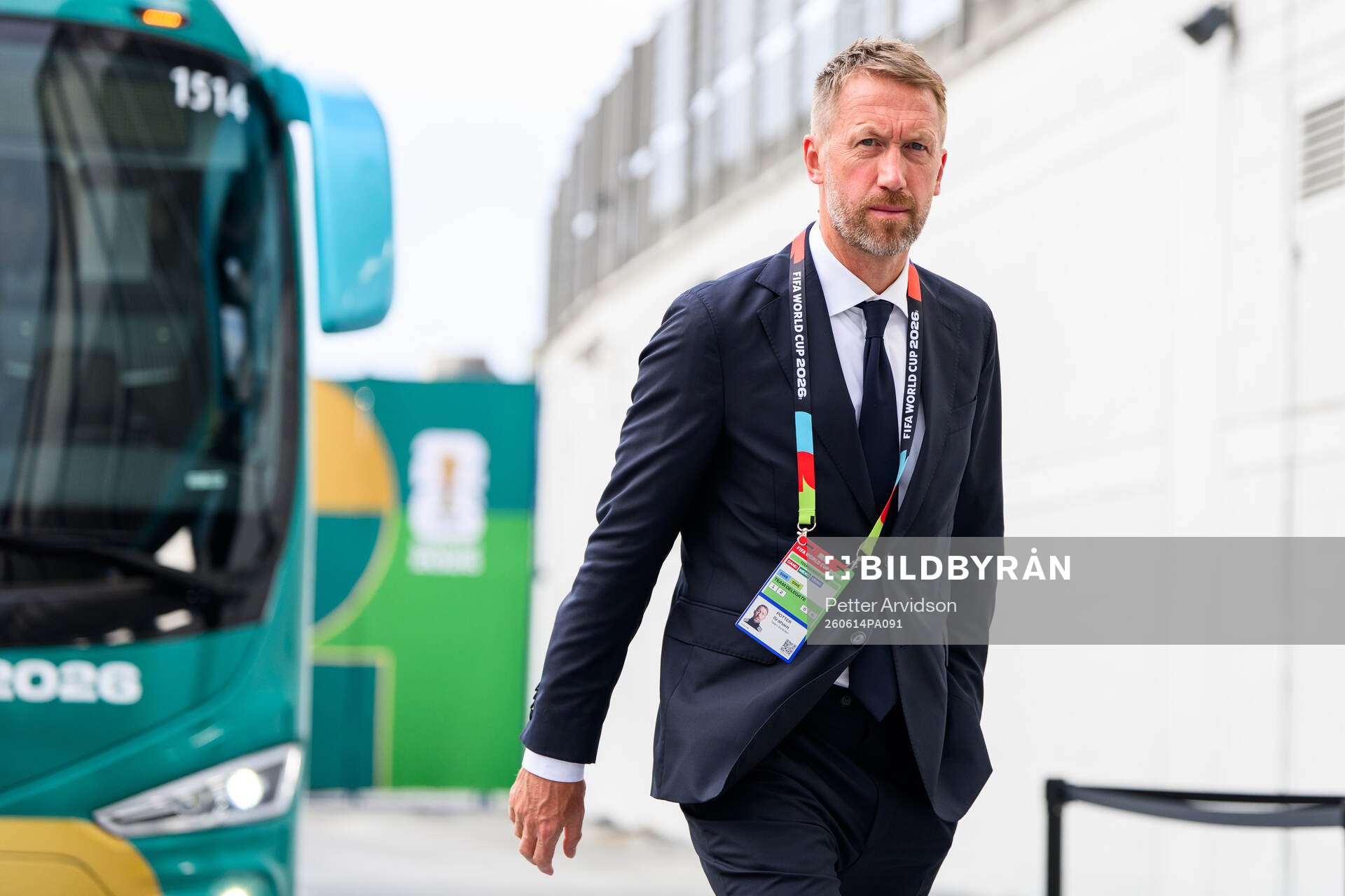 Head coach Graham Potter of Sweden arrive at Estadio