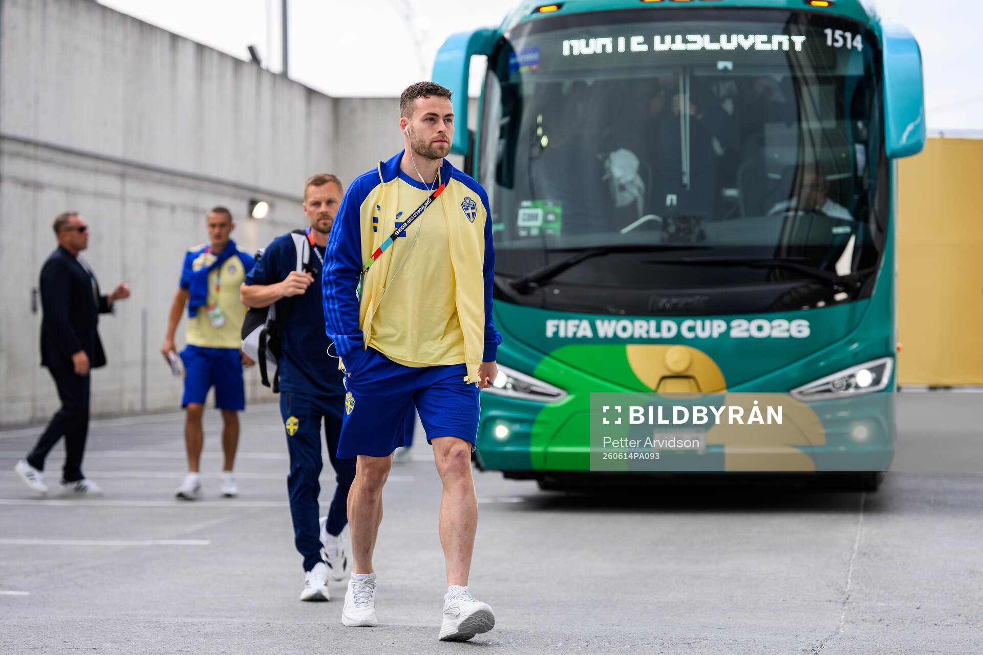 Gabriel Gudmundsson of Sweden arrives at Estadio Monterrey