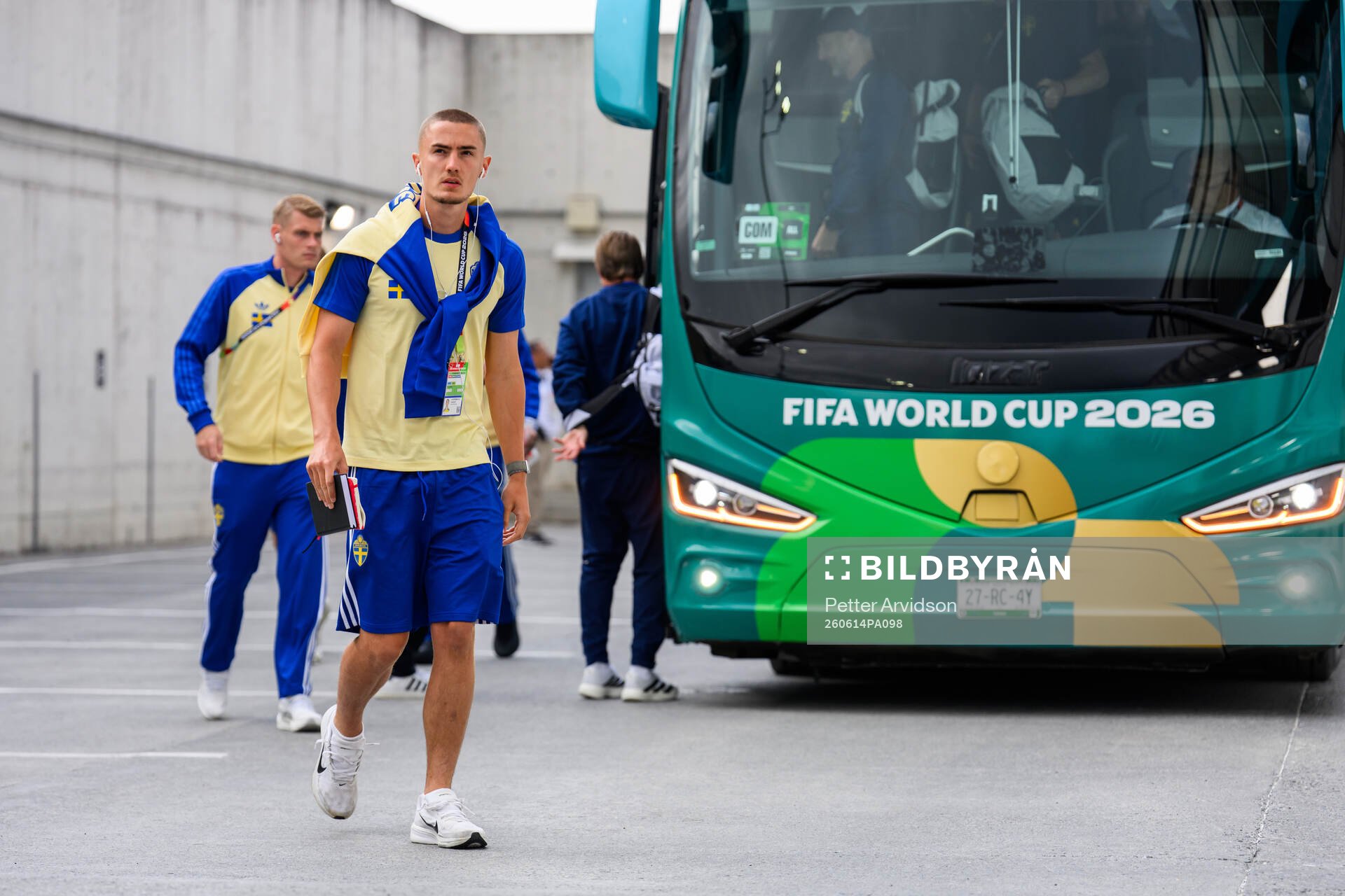 Gustaf Lagerbielke of Sweden arrives at Estadio Monterrey
