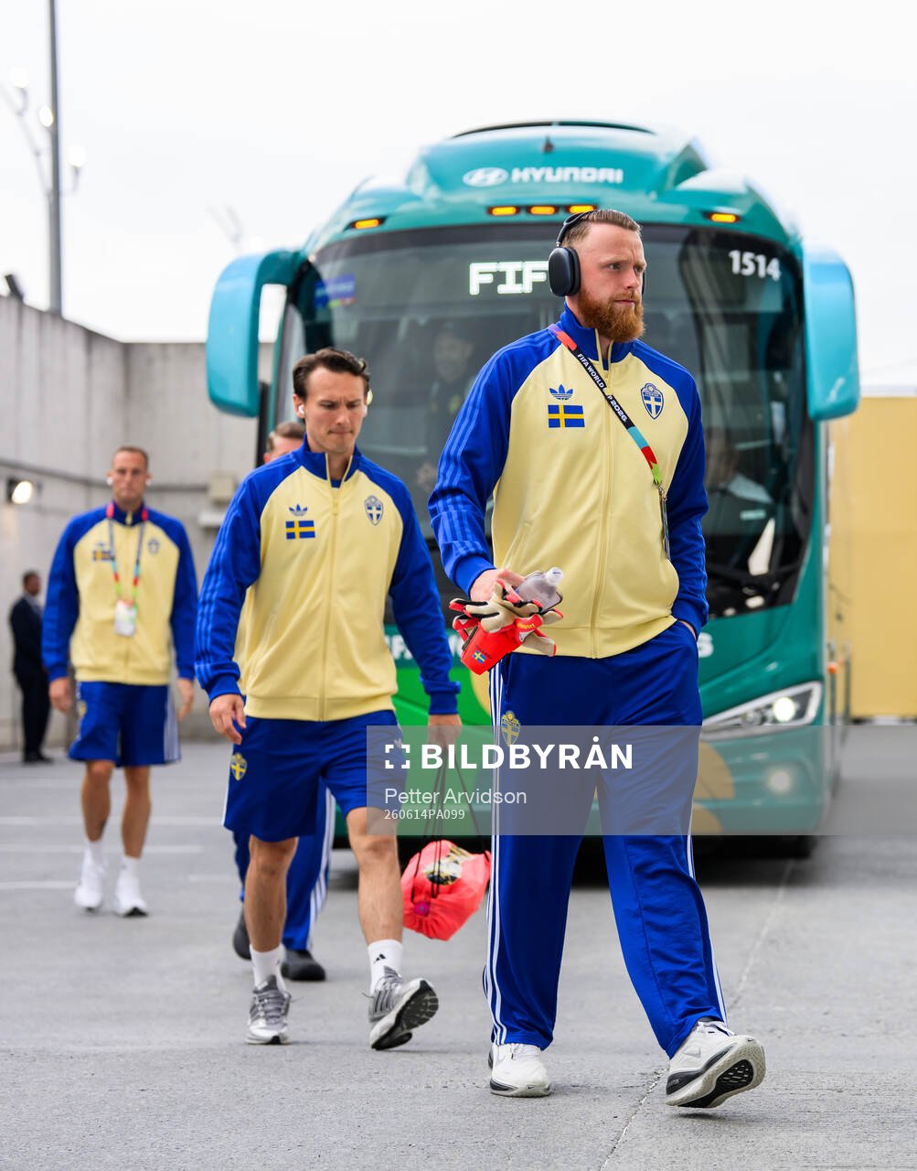 goalkeeper Jacob Widell Zetterström of Sweden arrives at