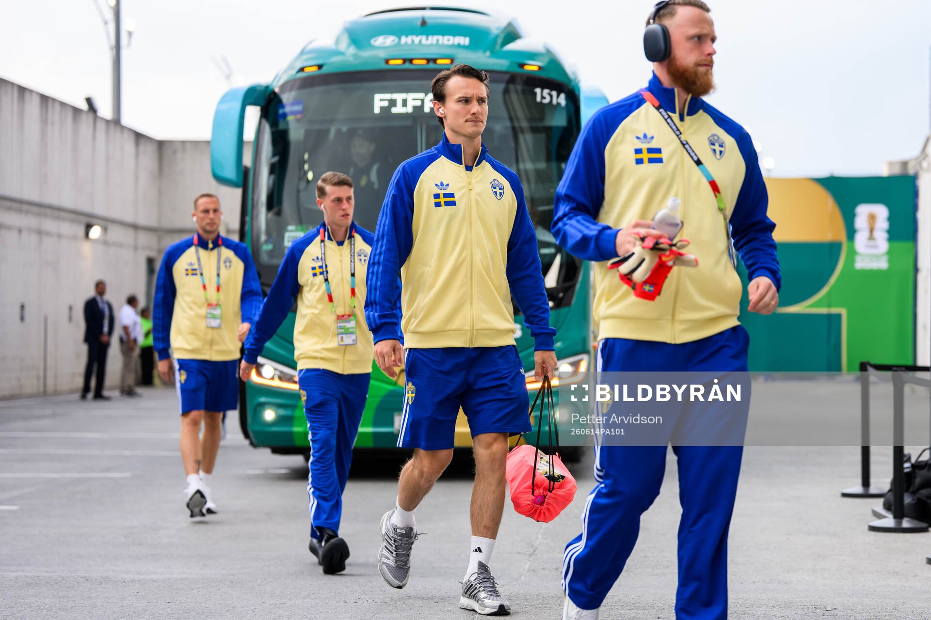 Hjalmar Ekdal of Sweden arrive at Estadio Monterrey