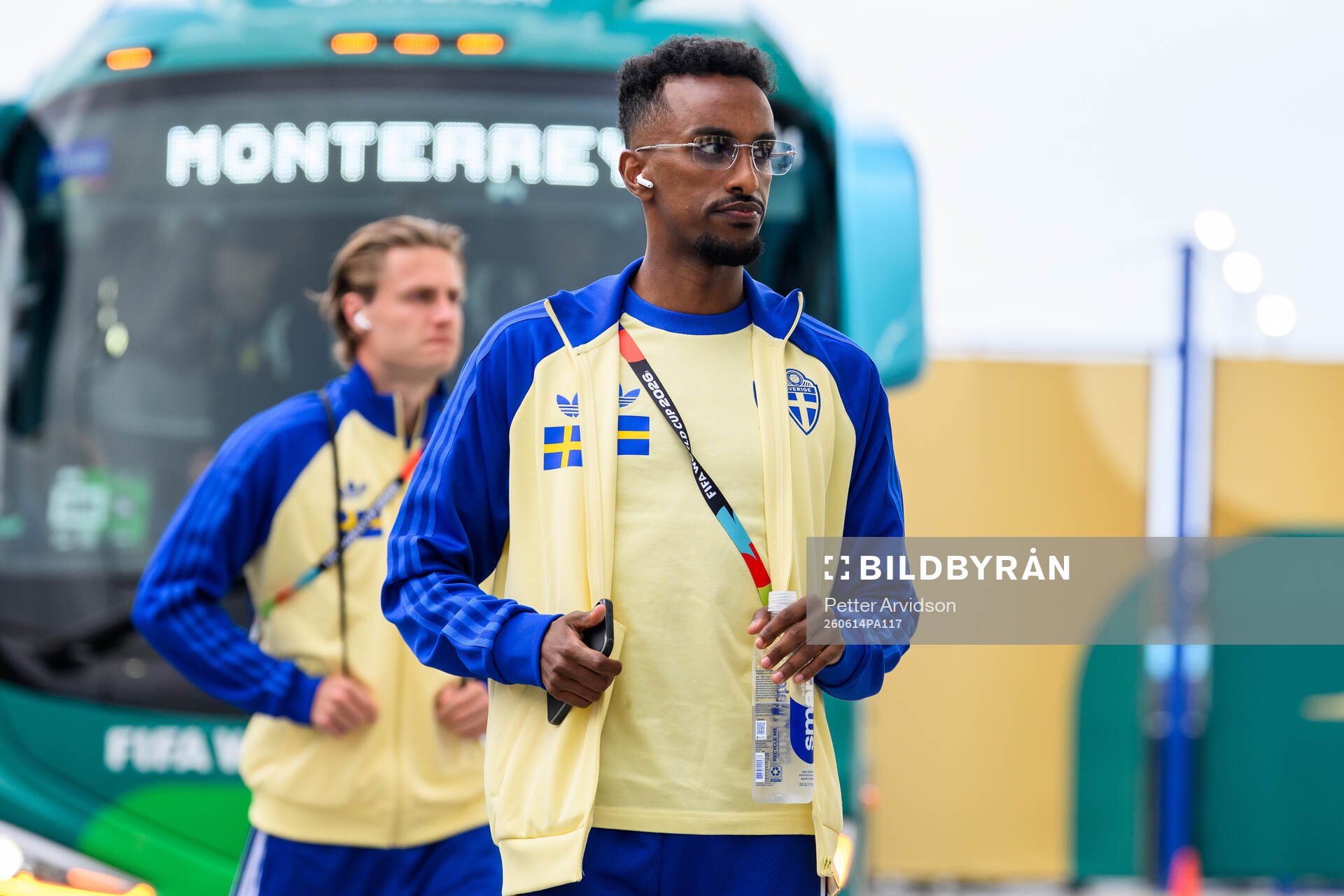 Taha Ali of Sweden arrives at Estadio Monterrey