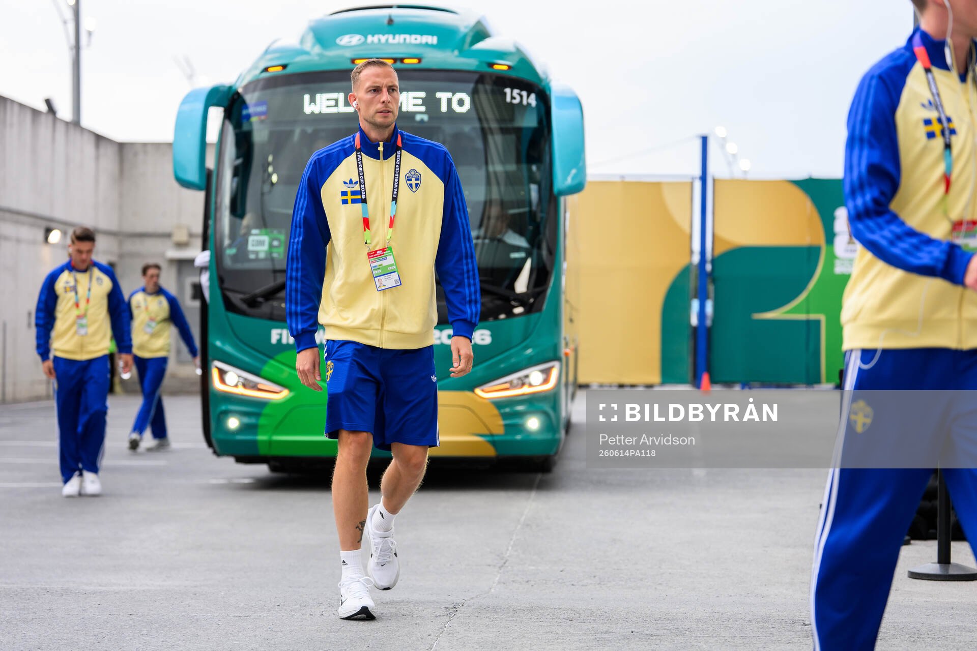 Gustaf Nilsson of Sweden arrives at Estadio Monterrey
