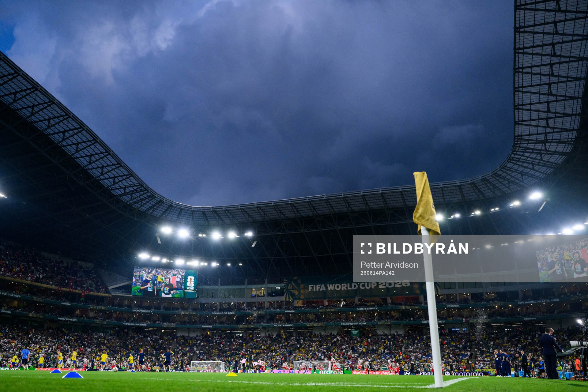 Heavy clouds over Estadio Monterrey