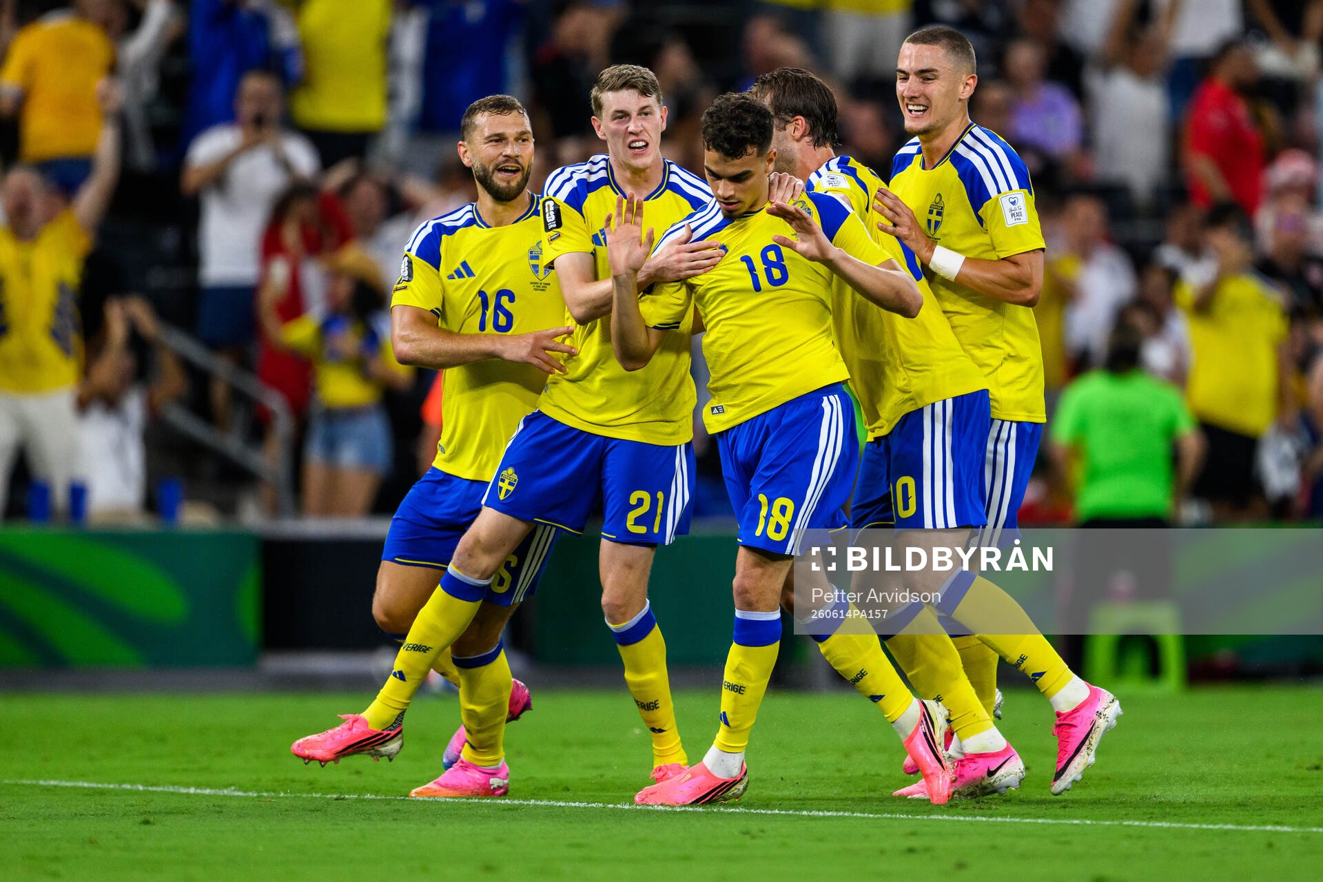 Yasin Ayari of Sweden celebrates