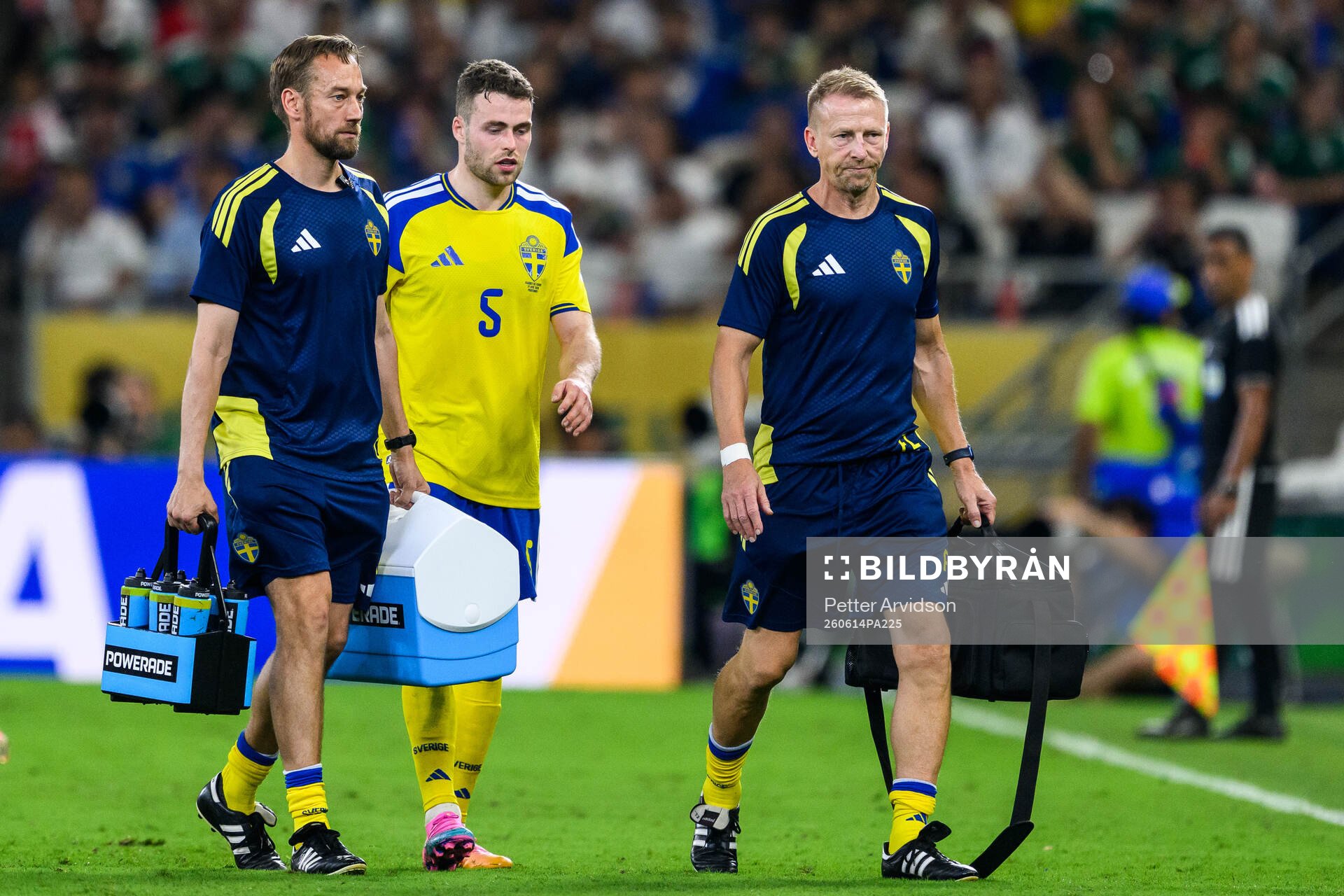 Gabriel Gudmundsson of Sweden leaves the pitch