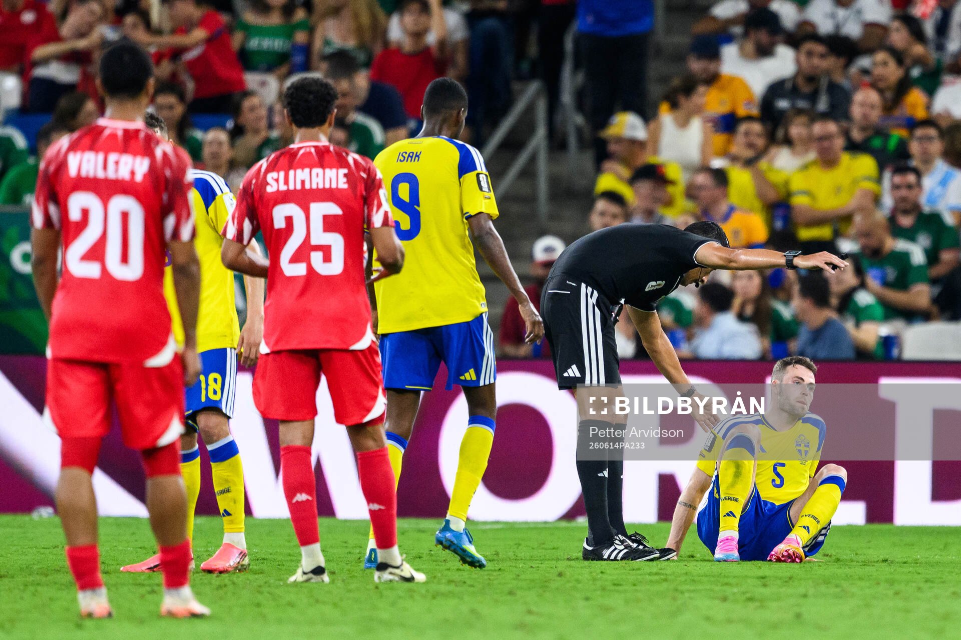 Gabriel Gudmundsson of Sweden in pain