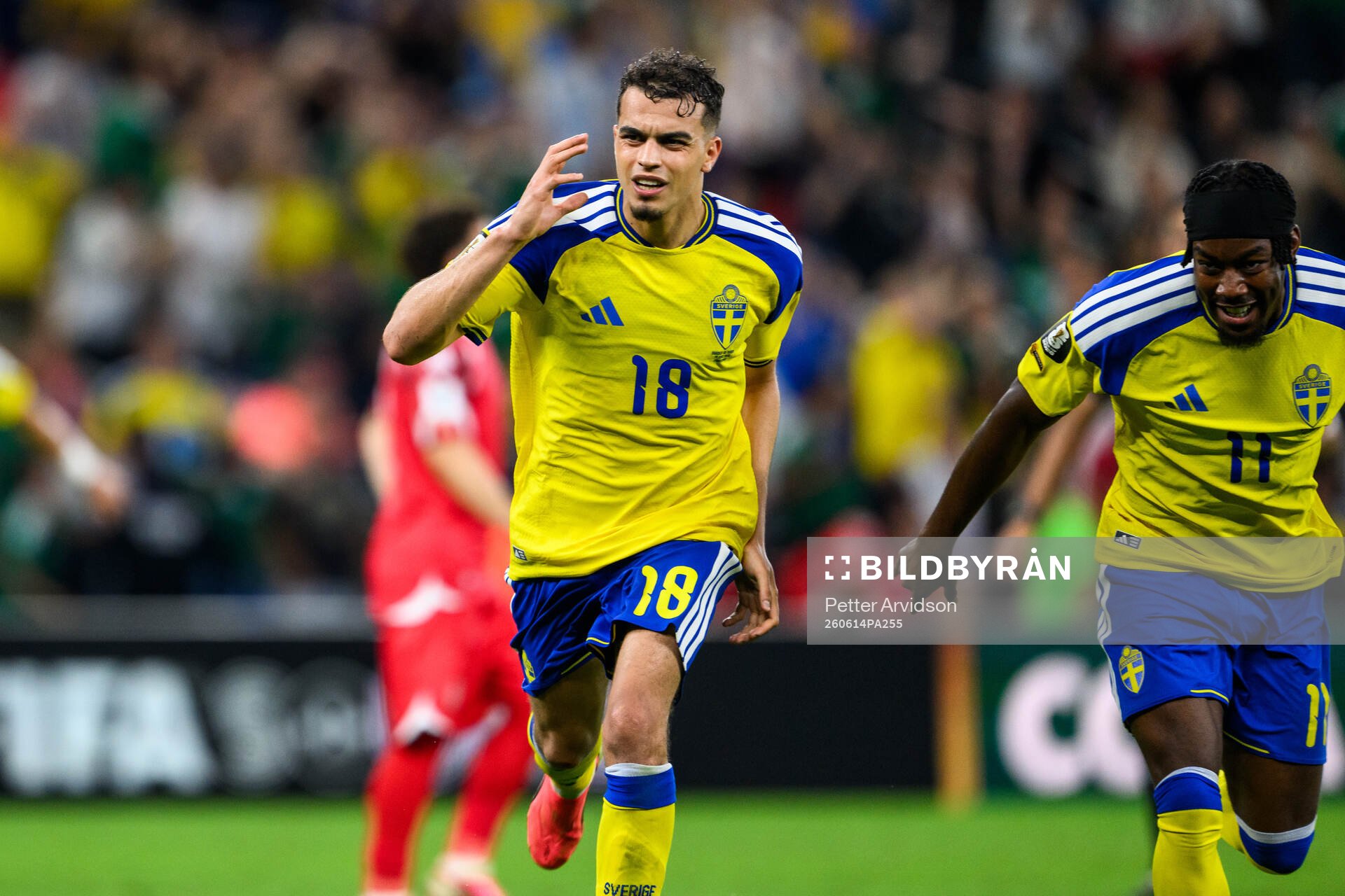 Yasin Ayari of Sweden celebrates