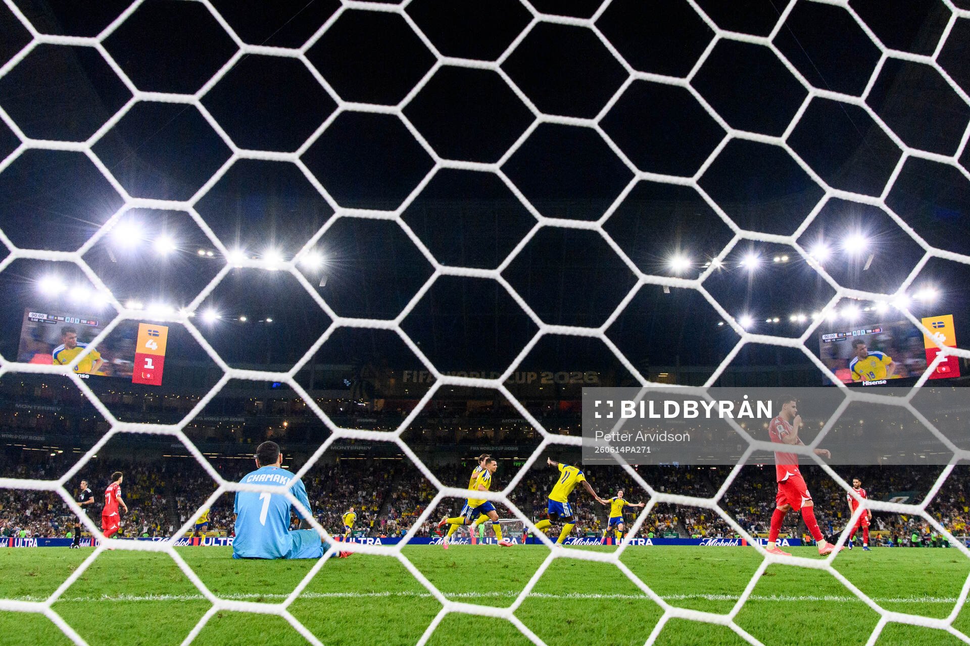 Yasin Ayari of Sweden celebrates